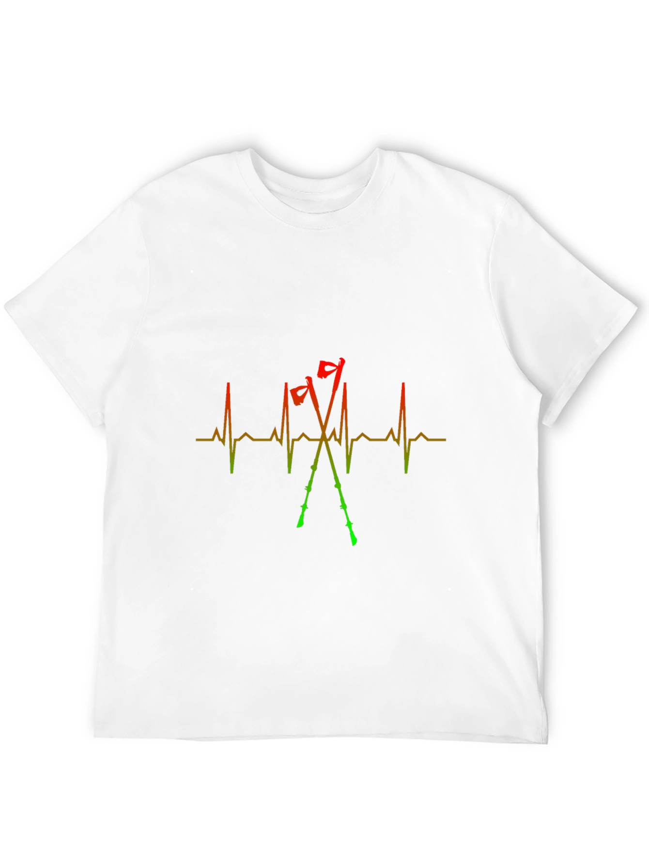 Heartbeat Ski Poles Black T-Shirt