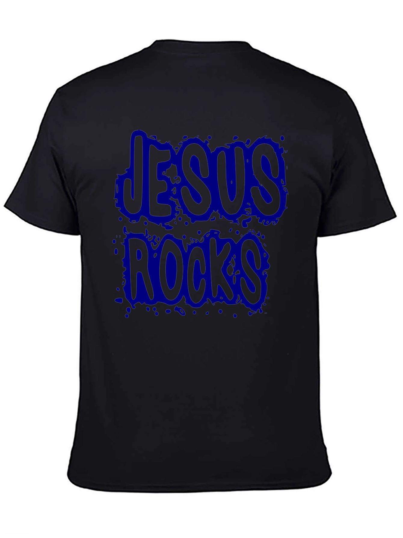 Jesus Rocks Black Graphic T-Shirt
