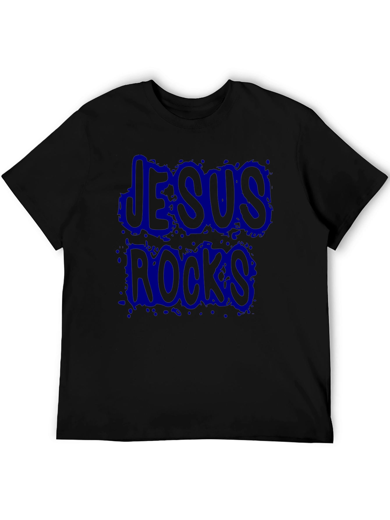 Jesus Rocks Black Graphic T-Shirt