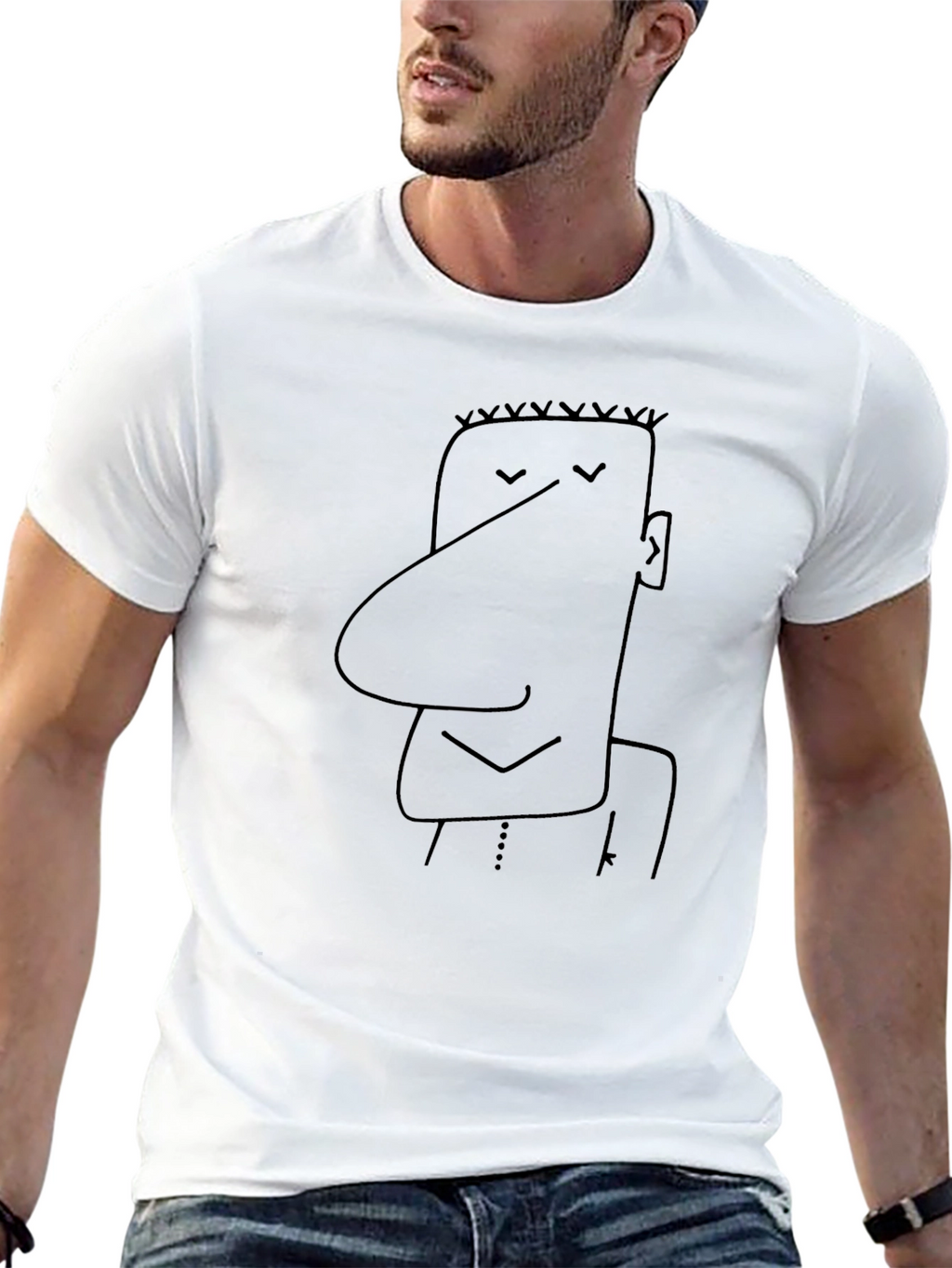Funny Cartoon Character Black T-Shirt