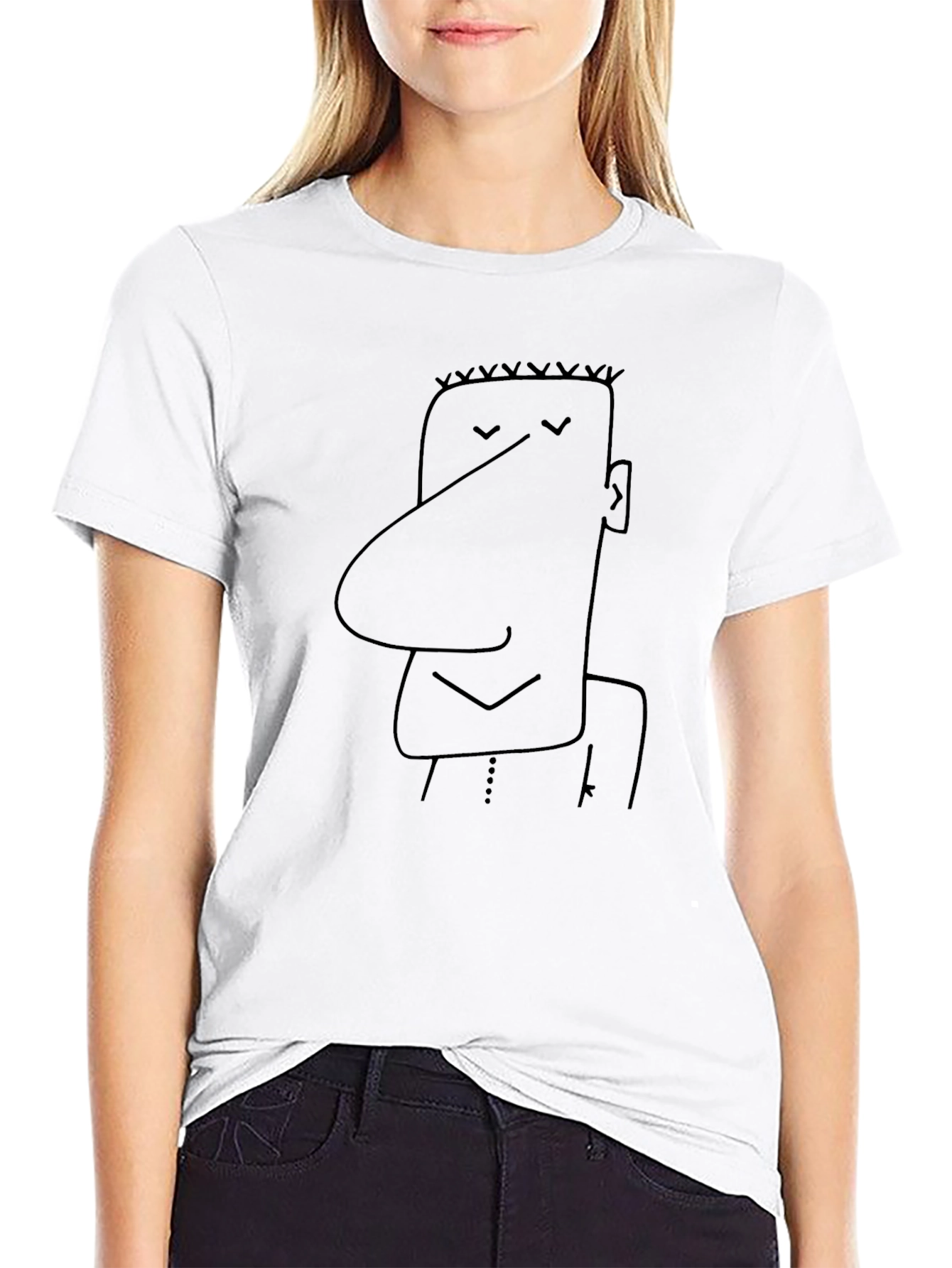 Funny Cartoon Character Black T-Shirt