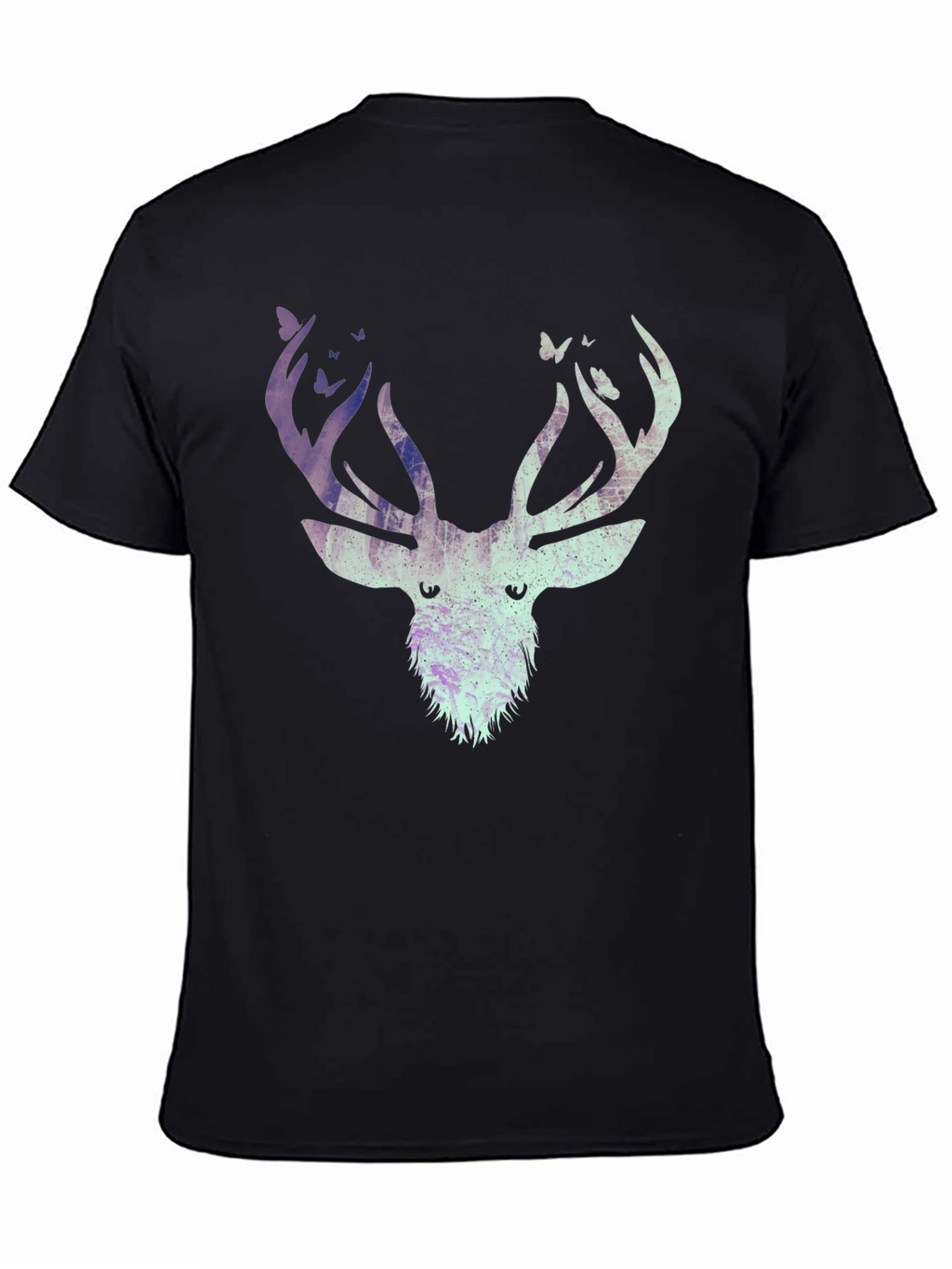 Deer & Butterfly Graphic Tee - Black