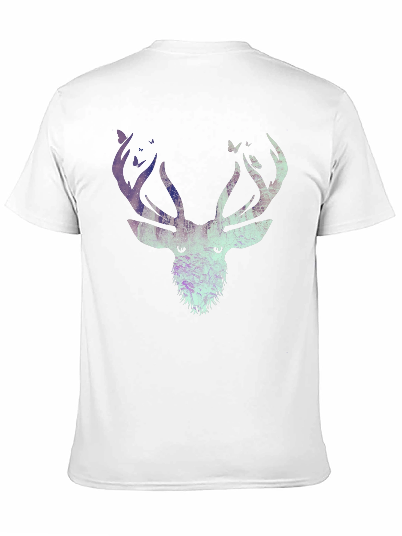 Deer & Butterfly Graphic Tee - Black