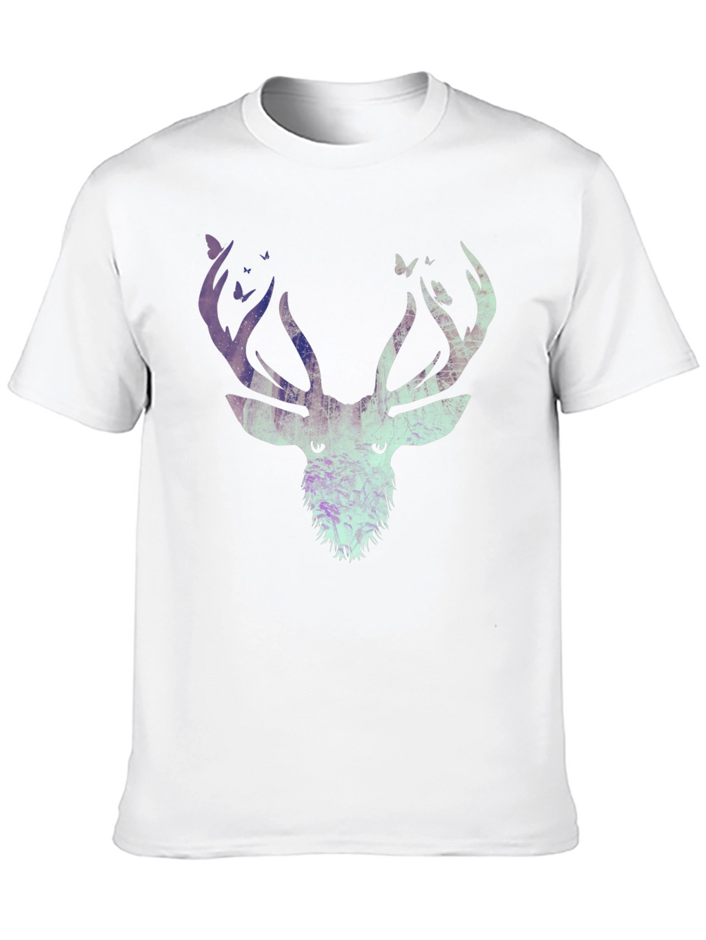 Deer & Butterfly Graphic Tee - Black