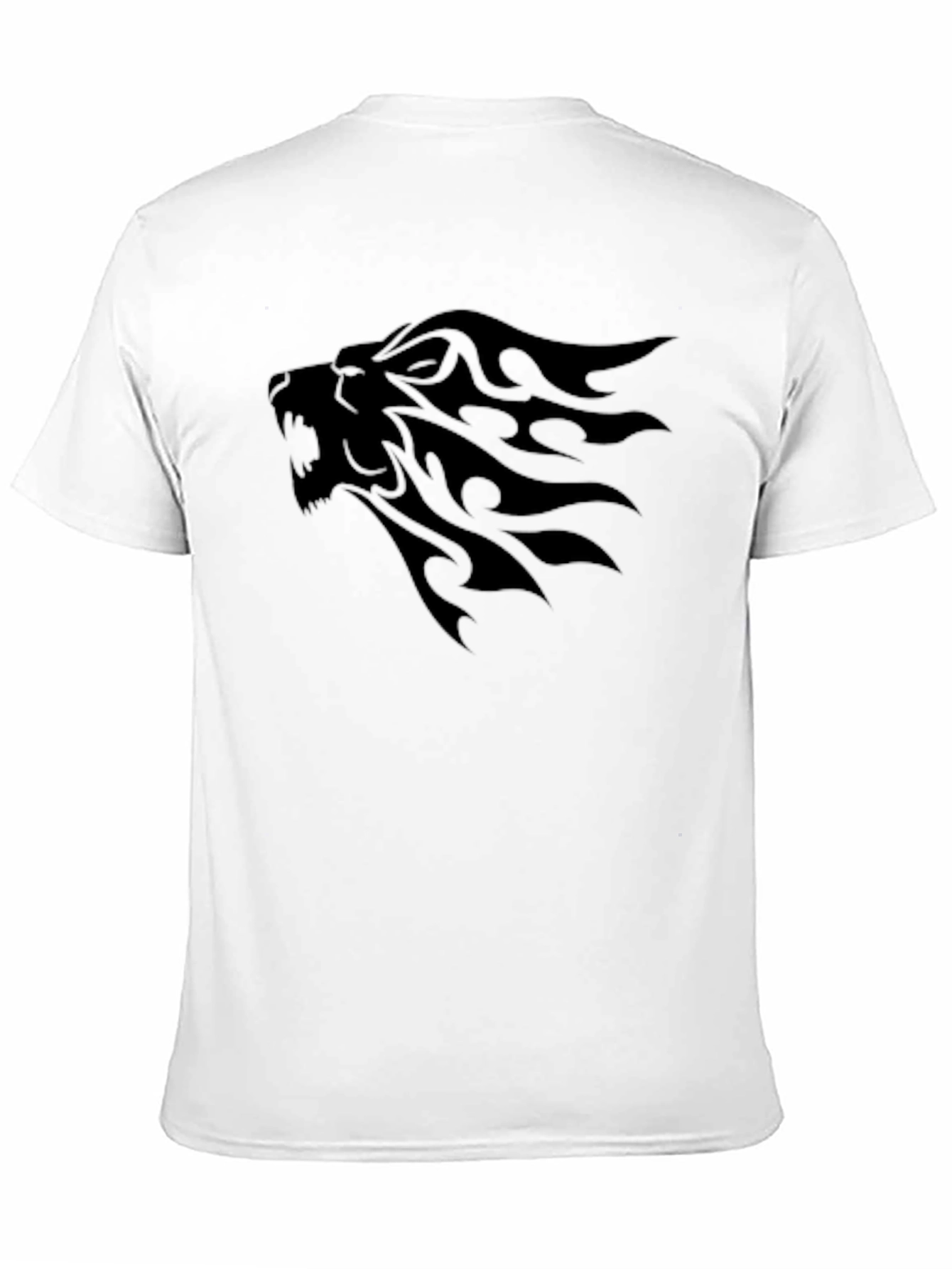 Black Lion Graphic Tee - Tribal Style