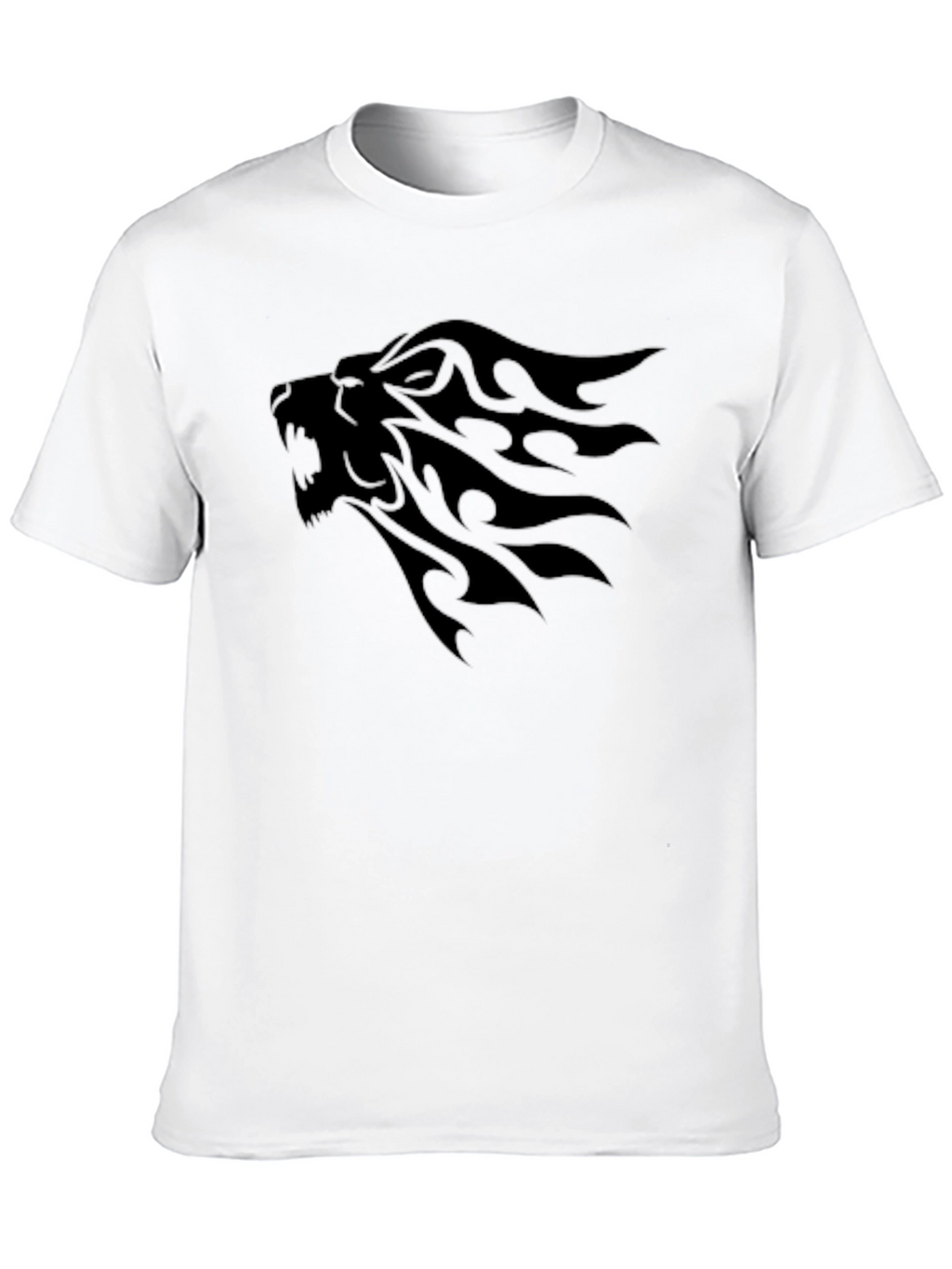 Black Lion Graphic Tee - Tribal Style