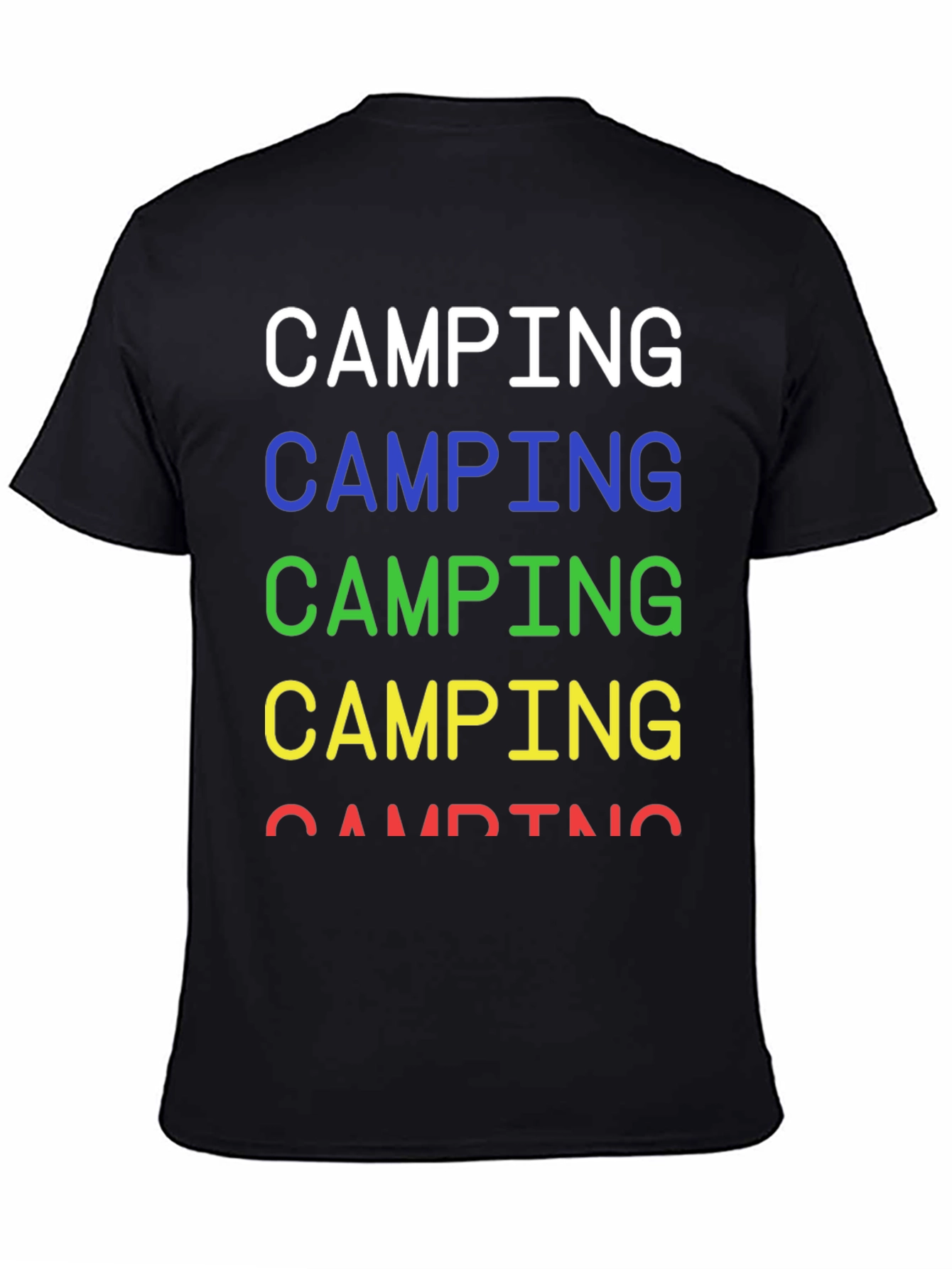 Colorful Camping Graphic Tee - Mens Black Shirt
