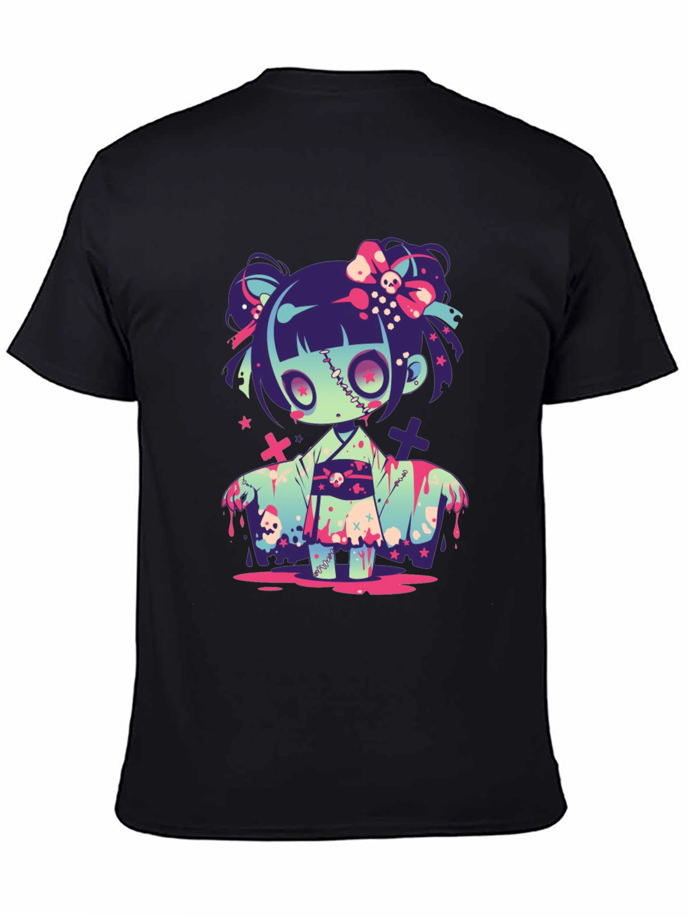 Zombie Girl Graphic Tee - Kawaii Spooky T-Shirt