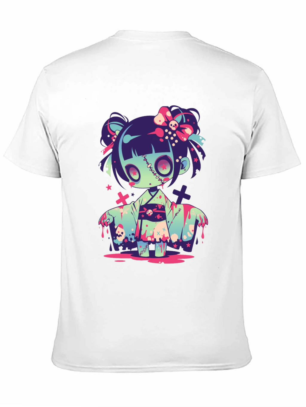 Zombie Girl Graphic Tee - Kawaii Spooky T-Shirt