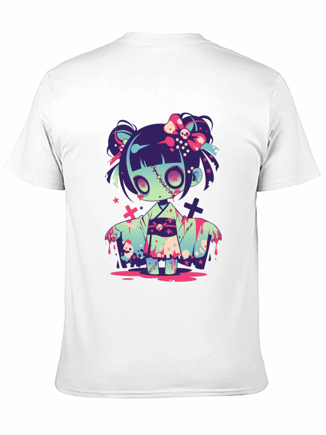 Zombie Girl Graphic Tee - Kawaii Spooky T-Shirt