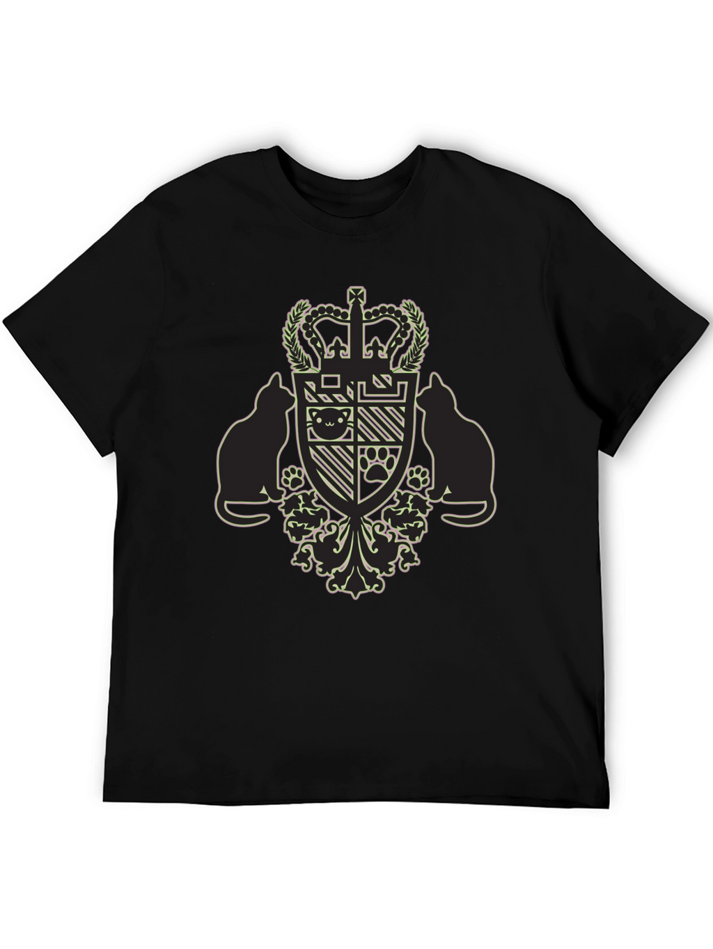 Royal Cat Crest Black T-Shirt