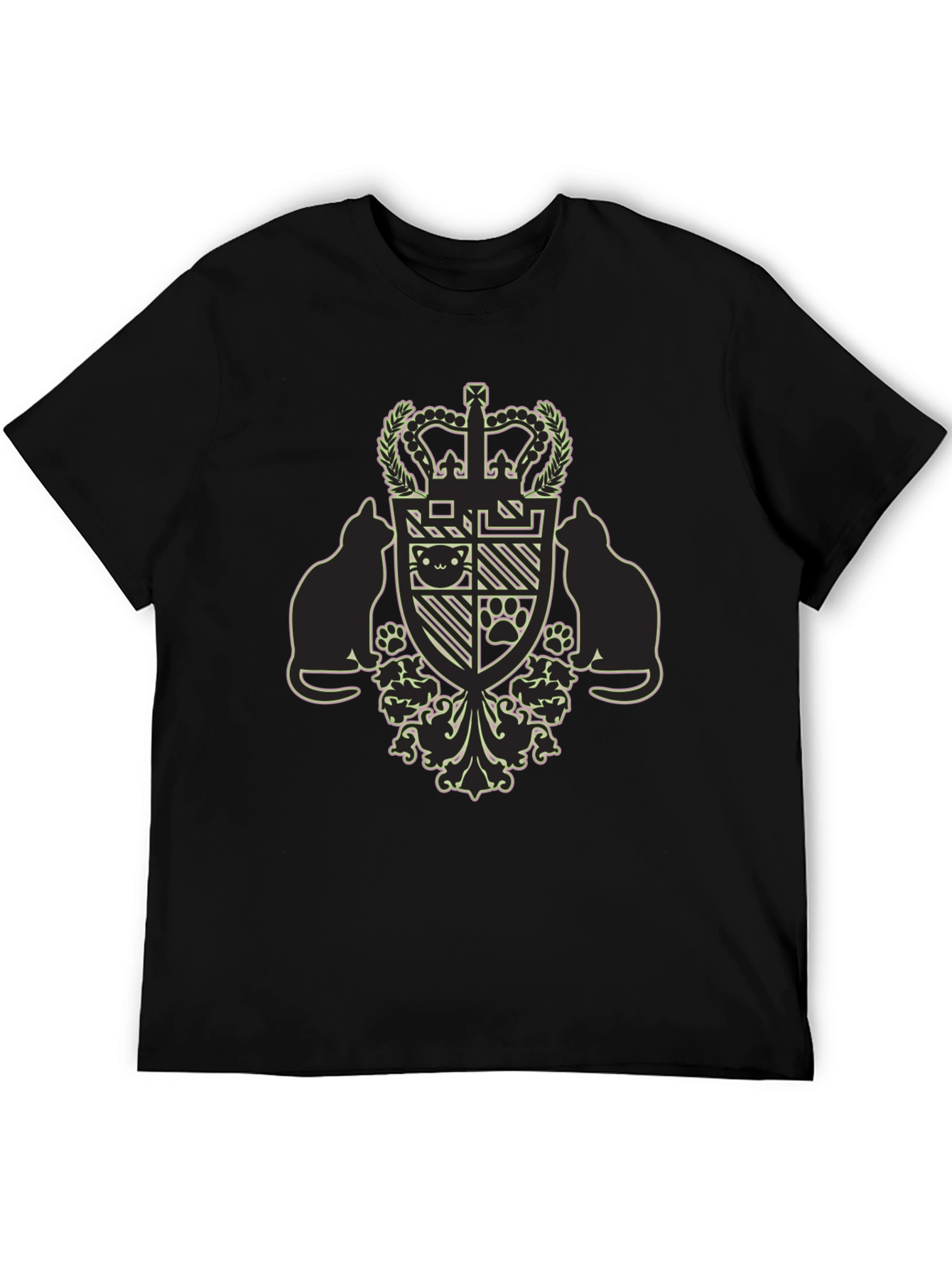 Royal Cat Crest Black T-Shirt
