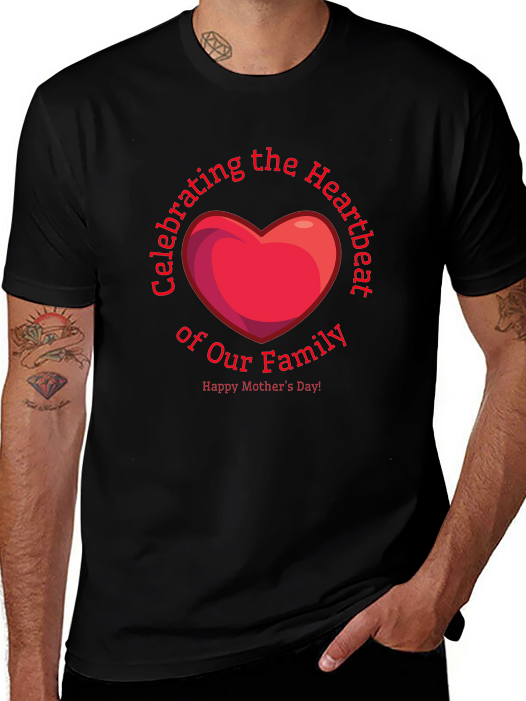 Mothers Day Heartbeat Family T-Shirt