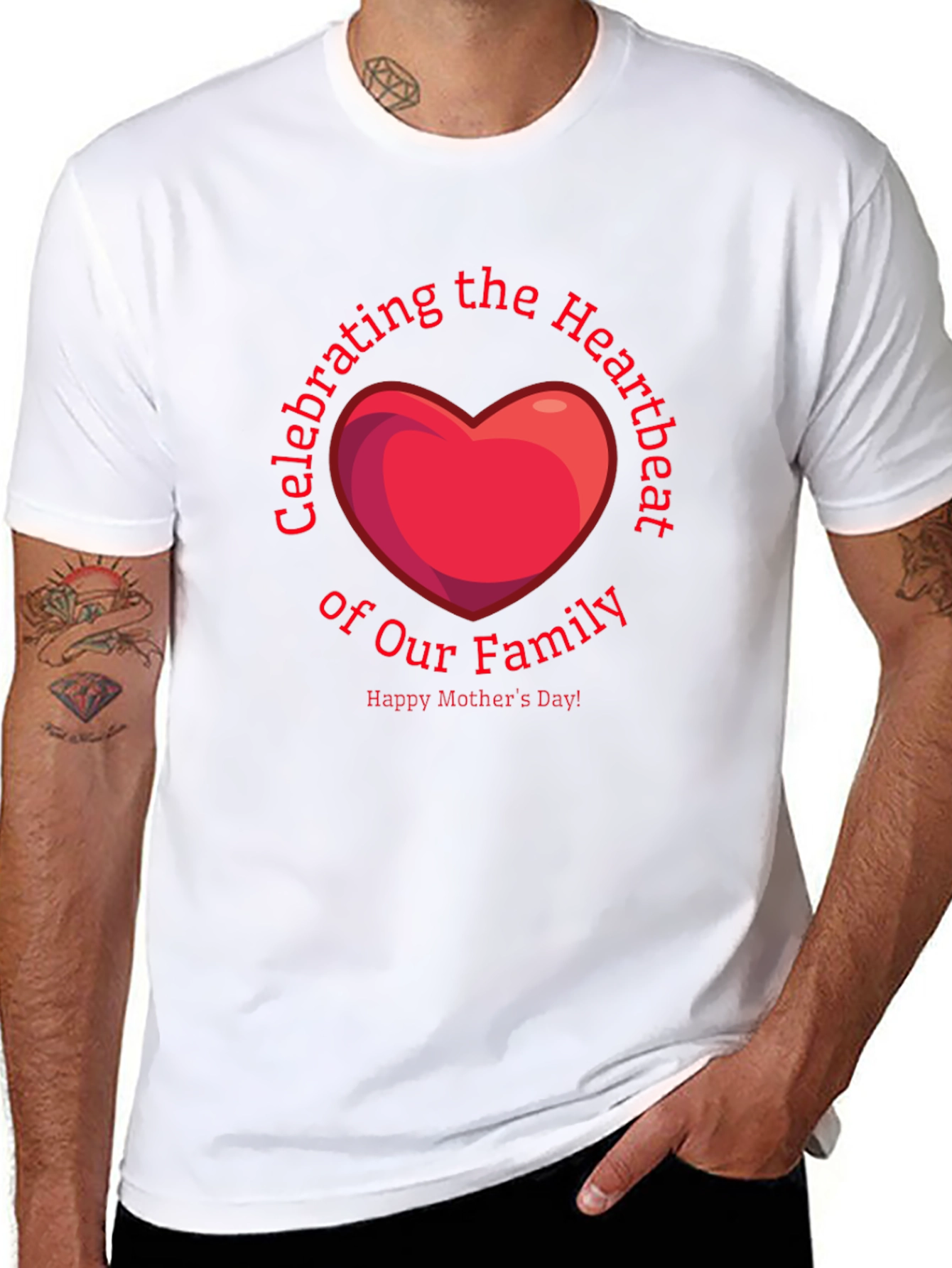 Mothers Day Heartbeat Family T-Shirt