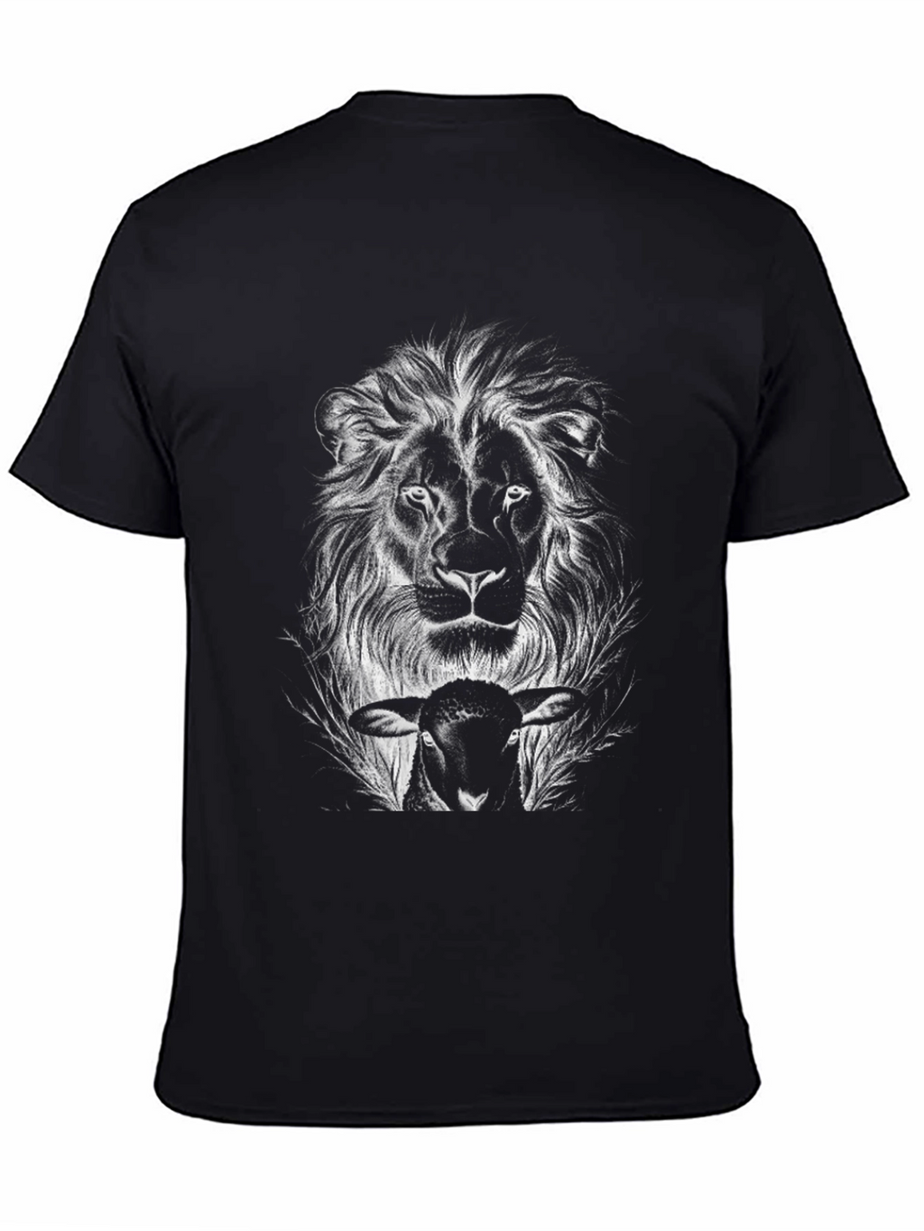 Lion and Lamb Graphic T-Shirt - Black