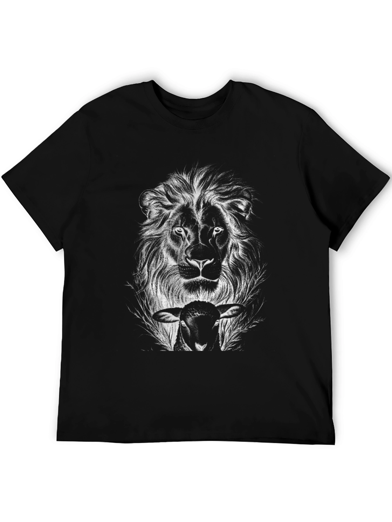 Lion and Lamb Graphic T-Shirt - Black