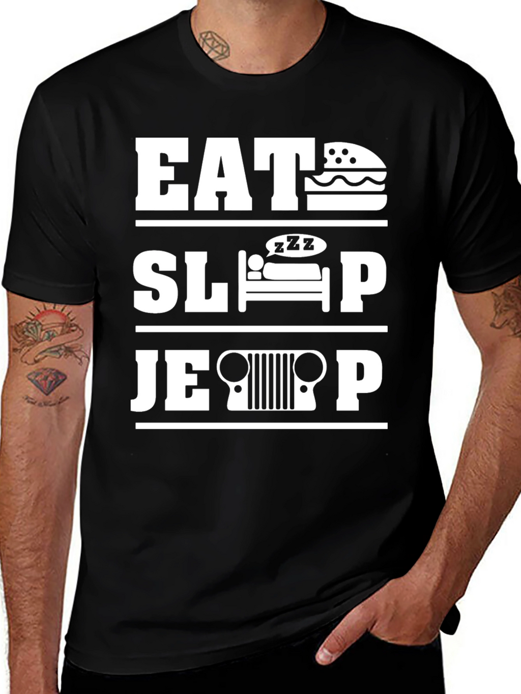Eat Sleep Jeep - Mens Graphic T-Shirt