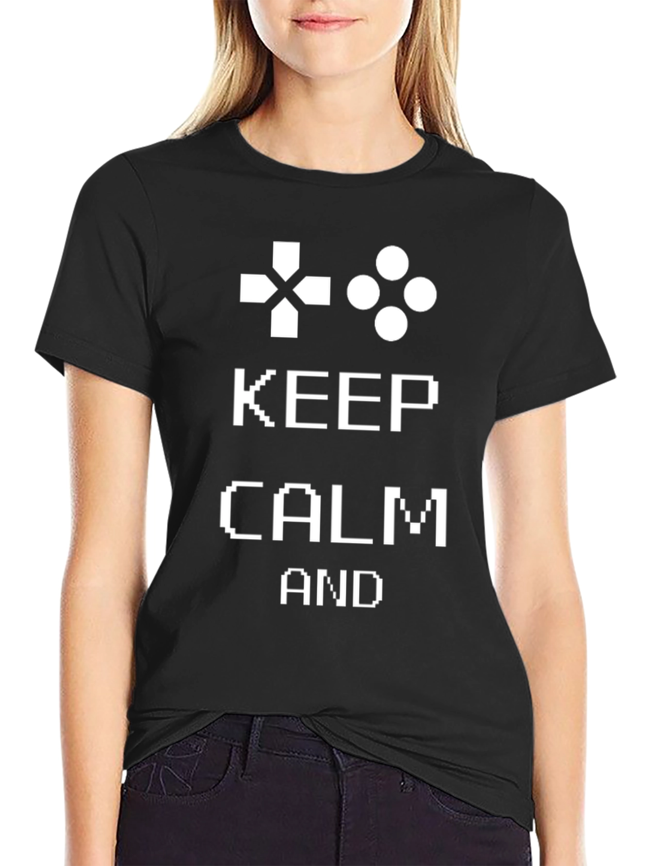 Keep Calm and Game On Black T-Shirt