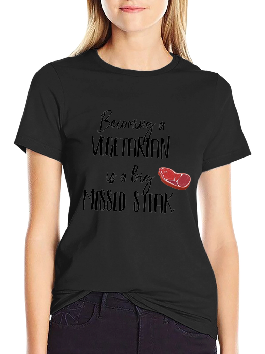 Funny Missed Steak Vegetarian T-Shirt