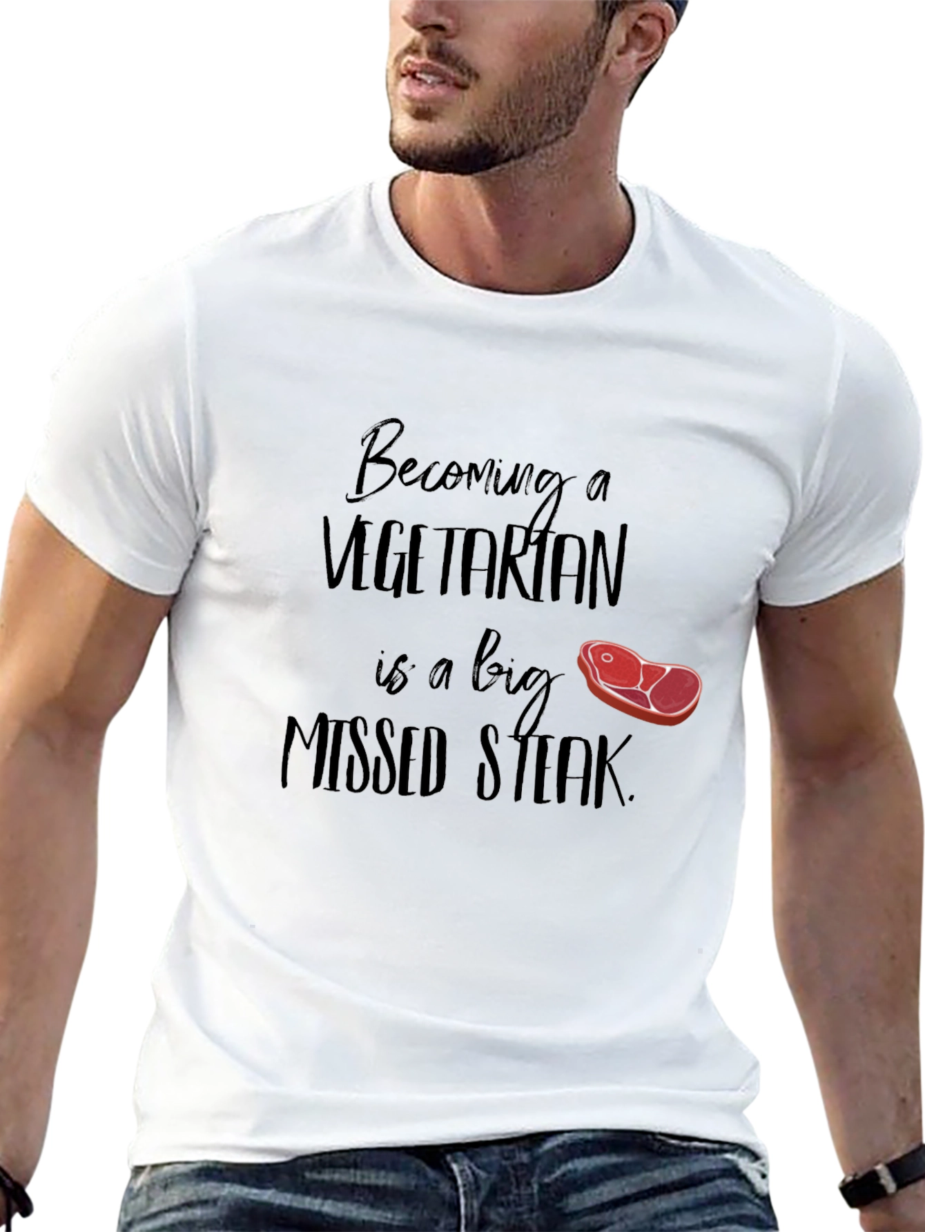 Funny Missed Steak Vegetarian T-Shirt