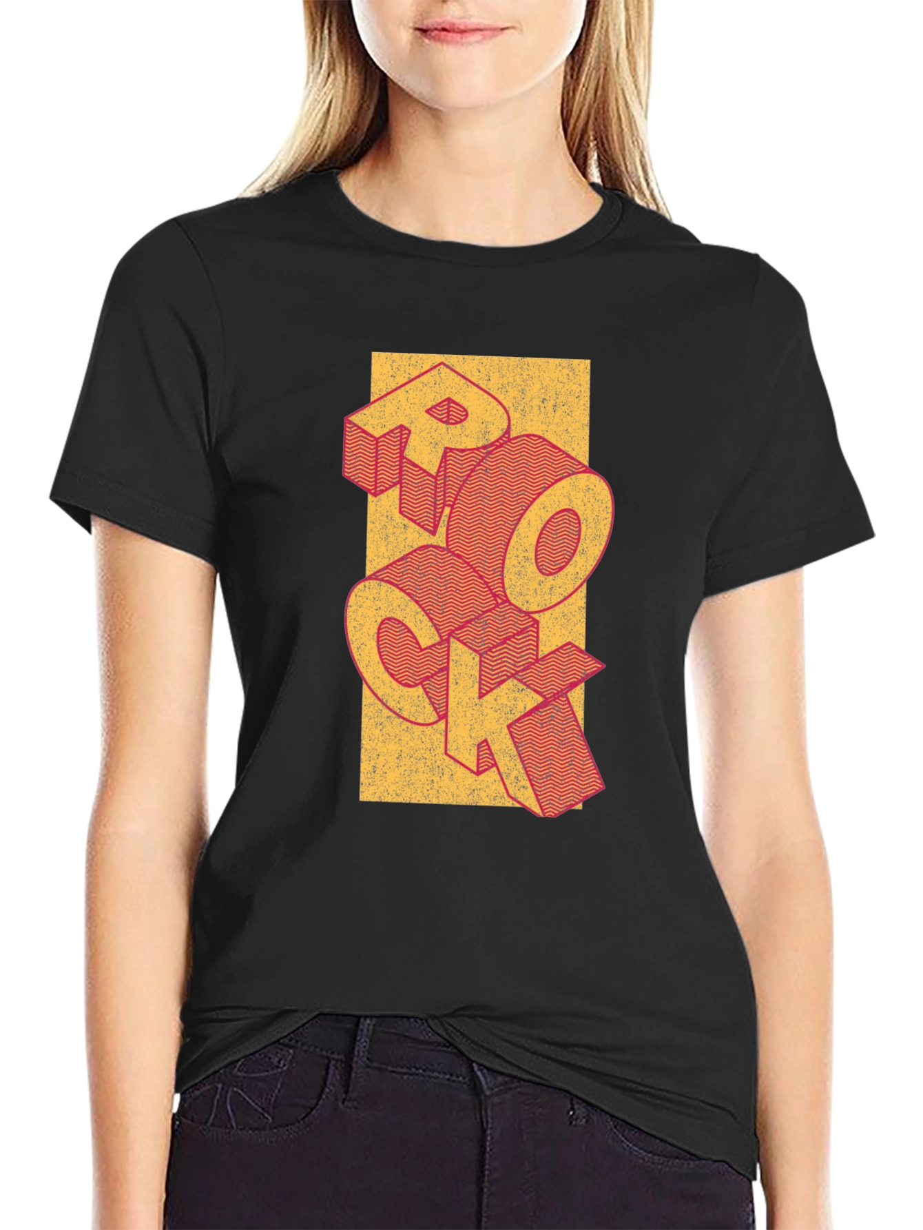 Retro Rock Graphic Tee - Vintage Style Black T-Shirt