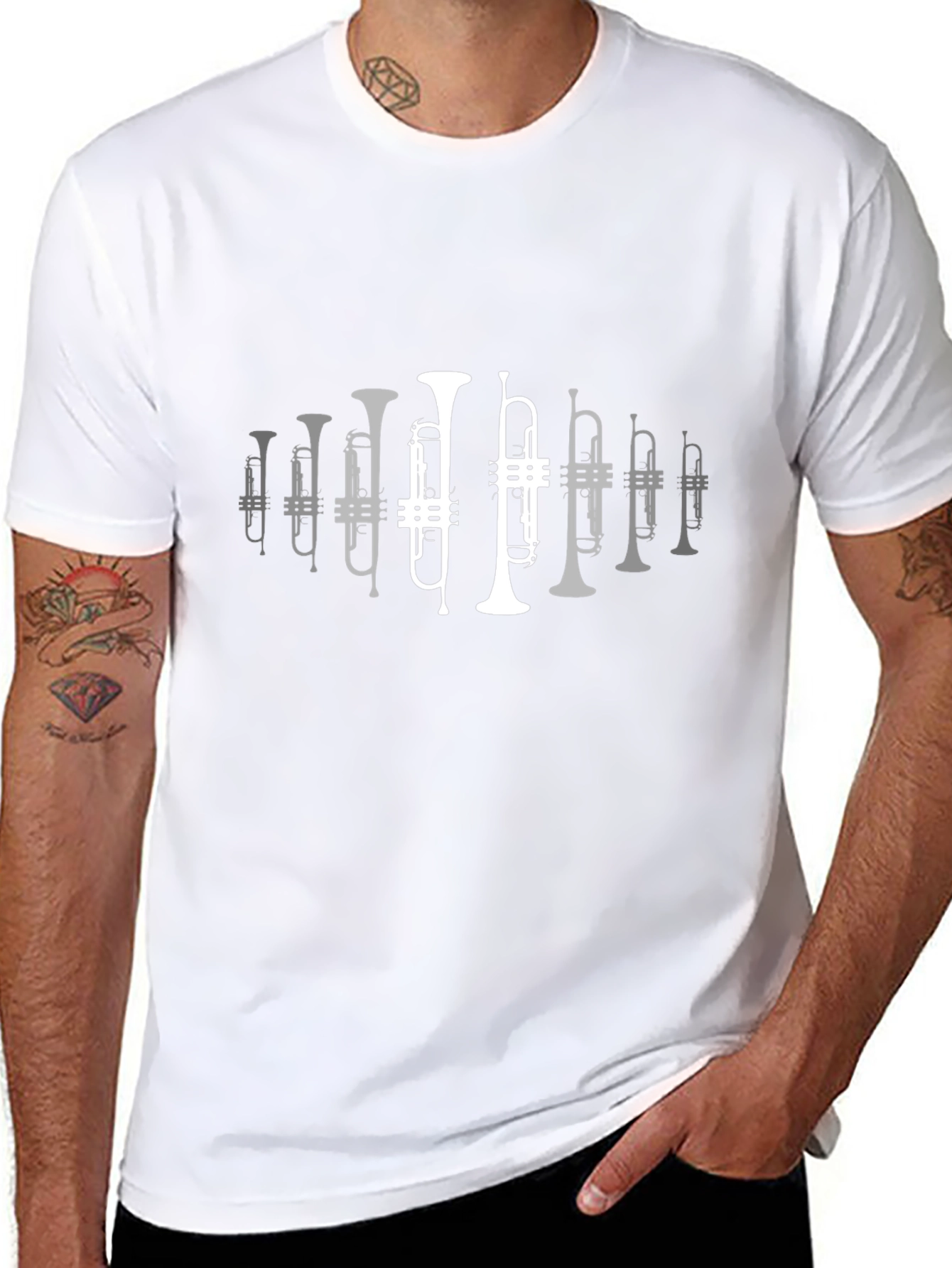 Trumpet Graphic T-Shirt - Musical Instrument Tee