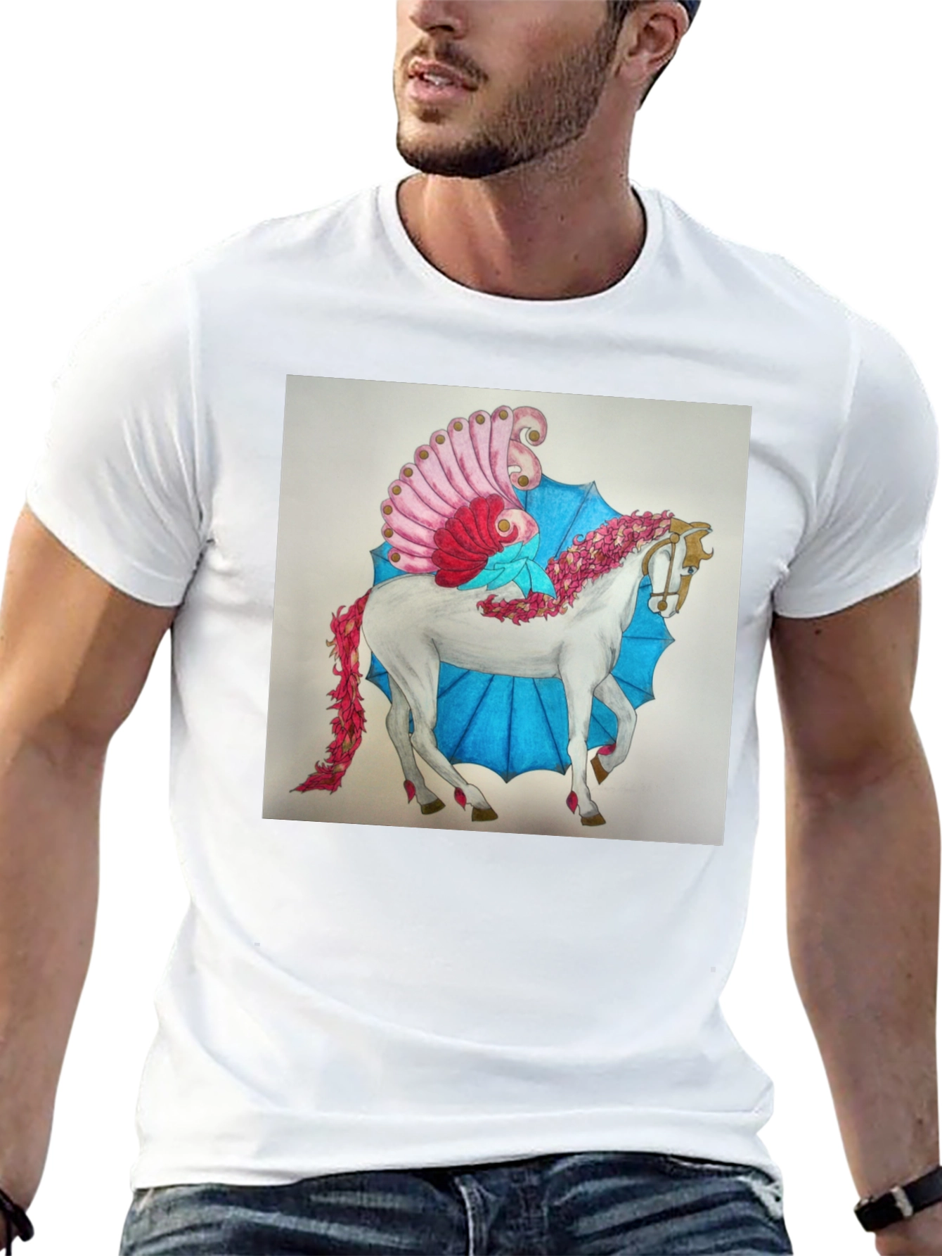 Fantasy Horse Graphic Tee - Black