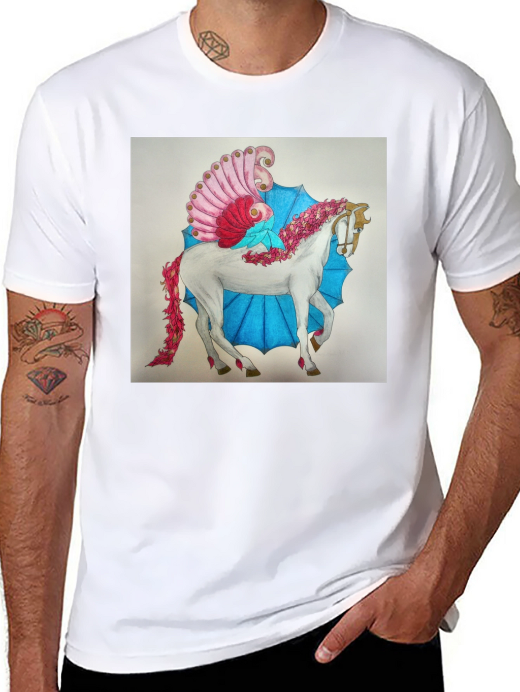 Fantasy Horse Graphic Tee - Black