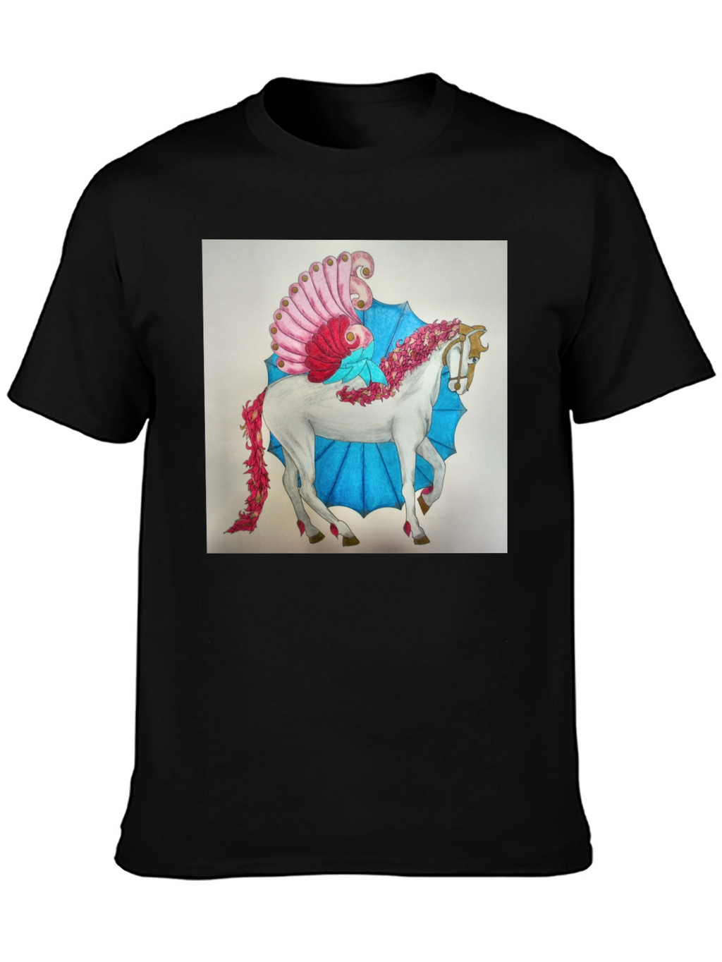 Fantasy Horse Graphic Tee - Black