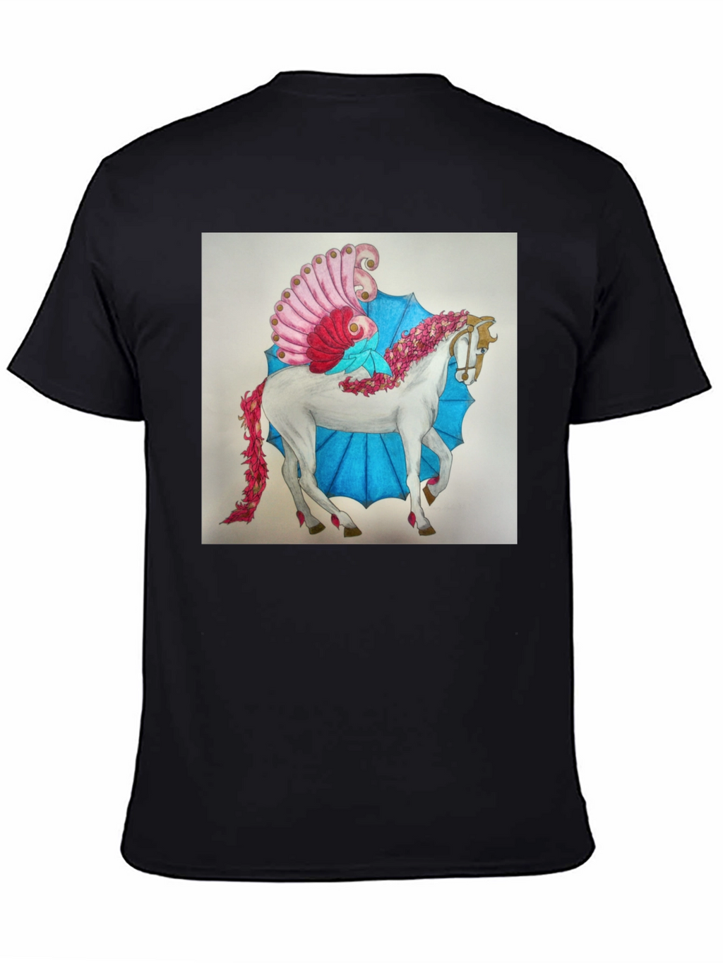 Fantasy Horse Graphic Tee - Black