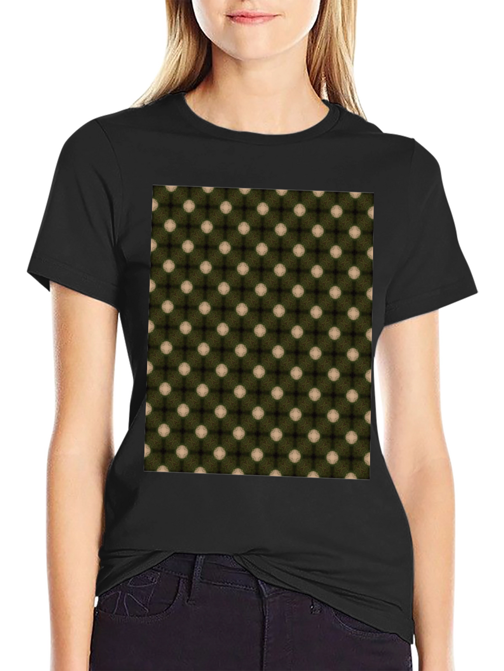 Patterned Crew Neck T-Shirt