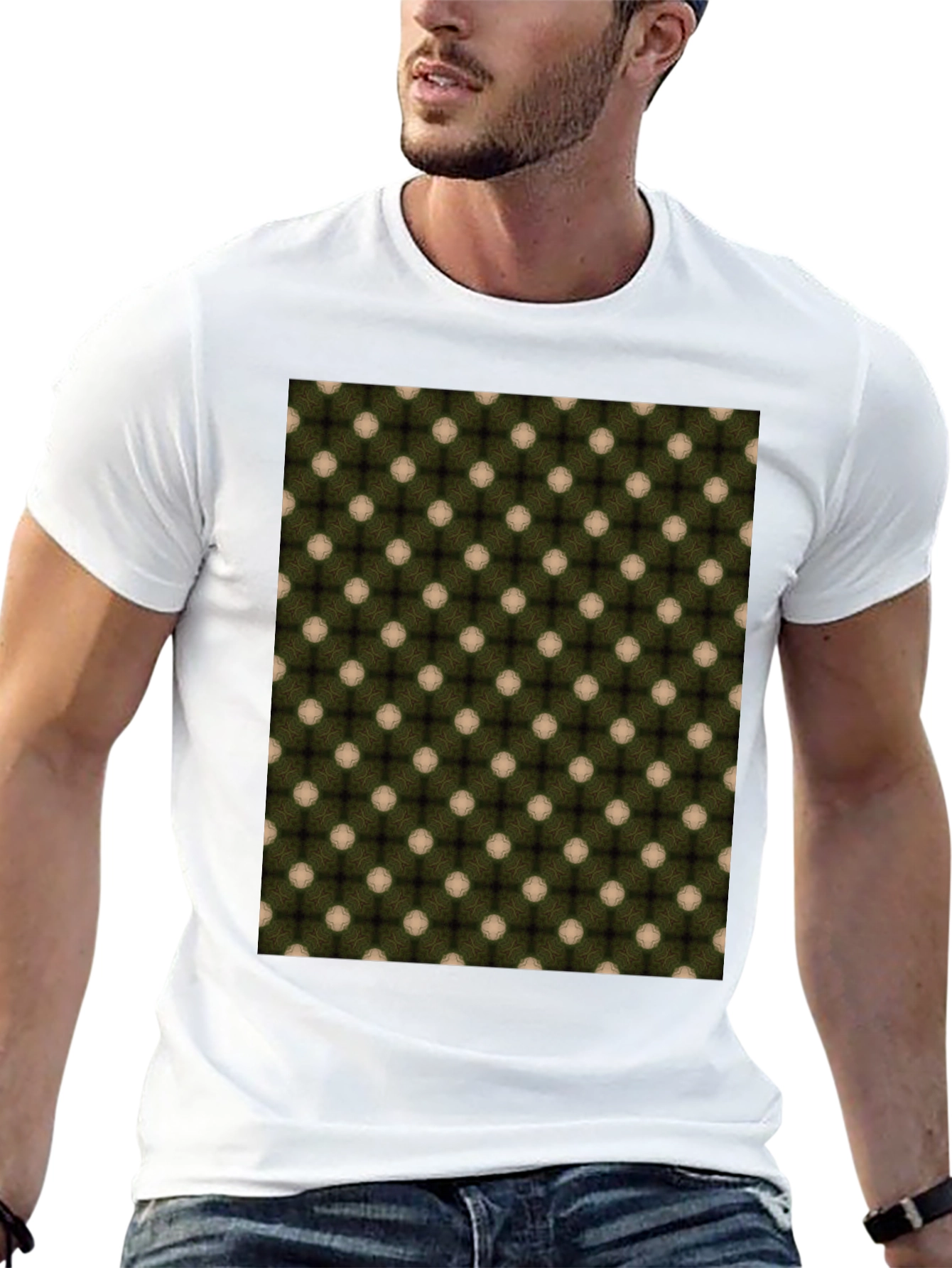 Patterned Crew Neck T-Shirt