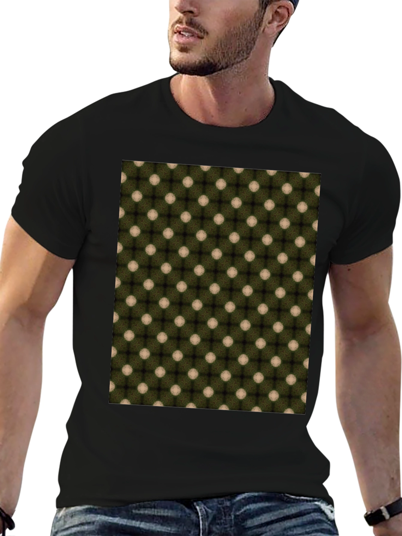 Patterned Crew Neck T-Shirt
