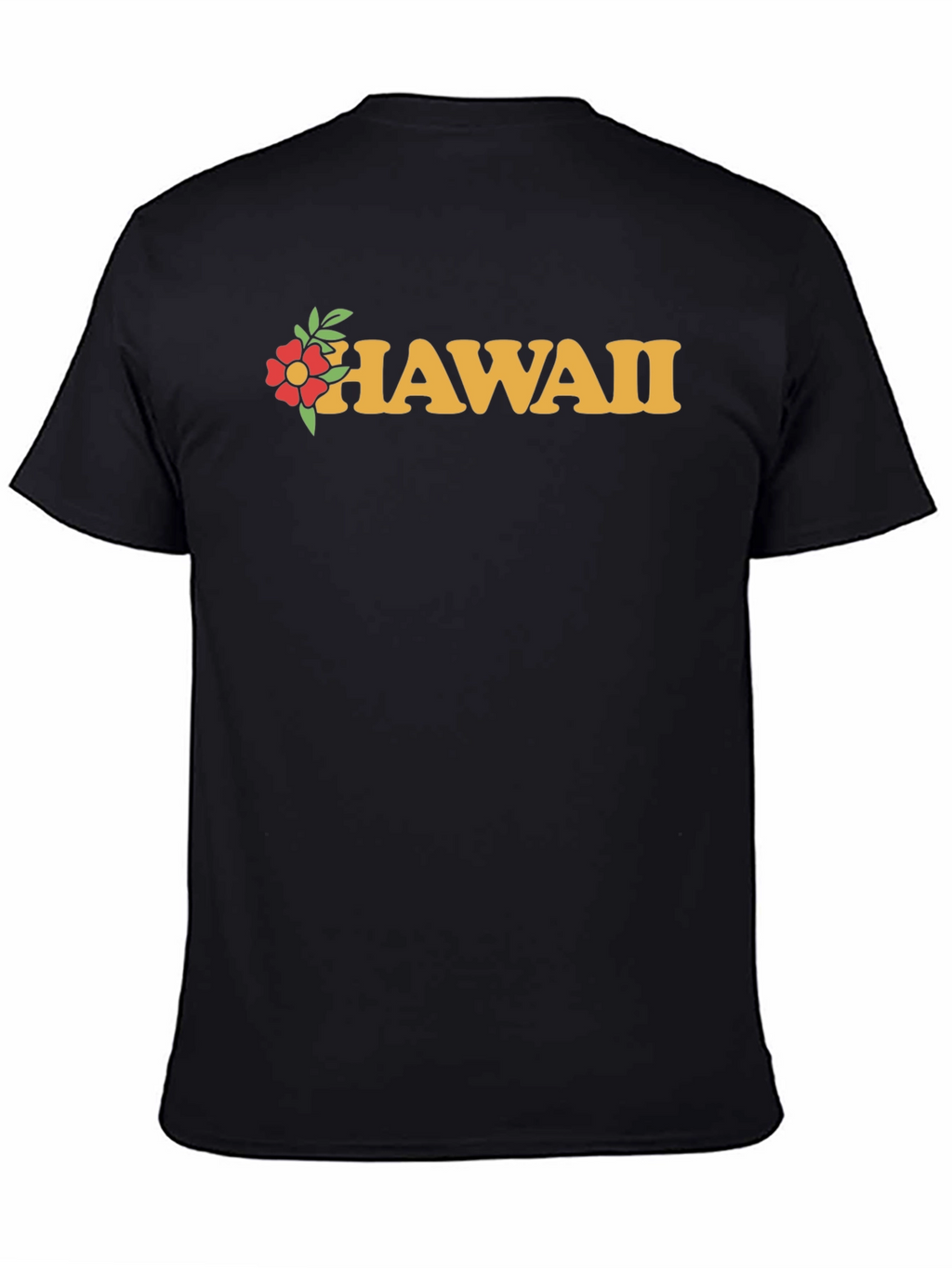 Hawaii Floral Graphic Black T-Shirt