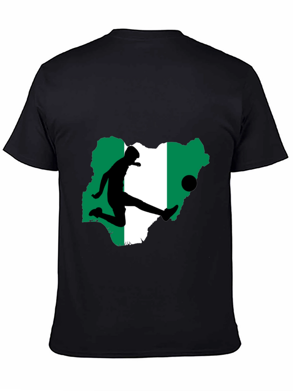 Nigeria Soccer T-Shirt - Black Graphic Tee
