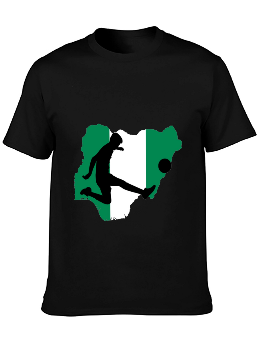 Nigeria Soccer T-Shirt - Black Graphic Tee