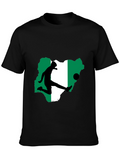 Nigeria Soccer T-Shirt - Black Graphic Tee