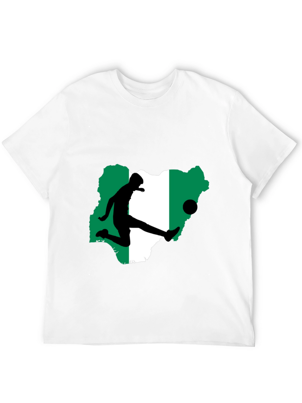 Nigeria Soccer T-Shirt - Black Graphic Tee
