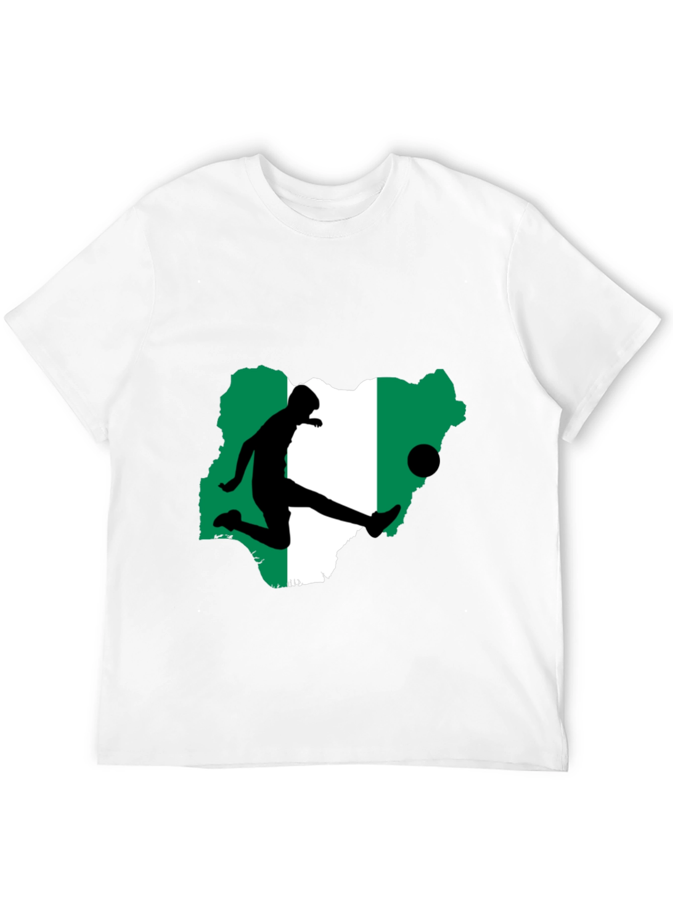 Nigeria Soccer T-Shirt - Black Graphic Tee