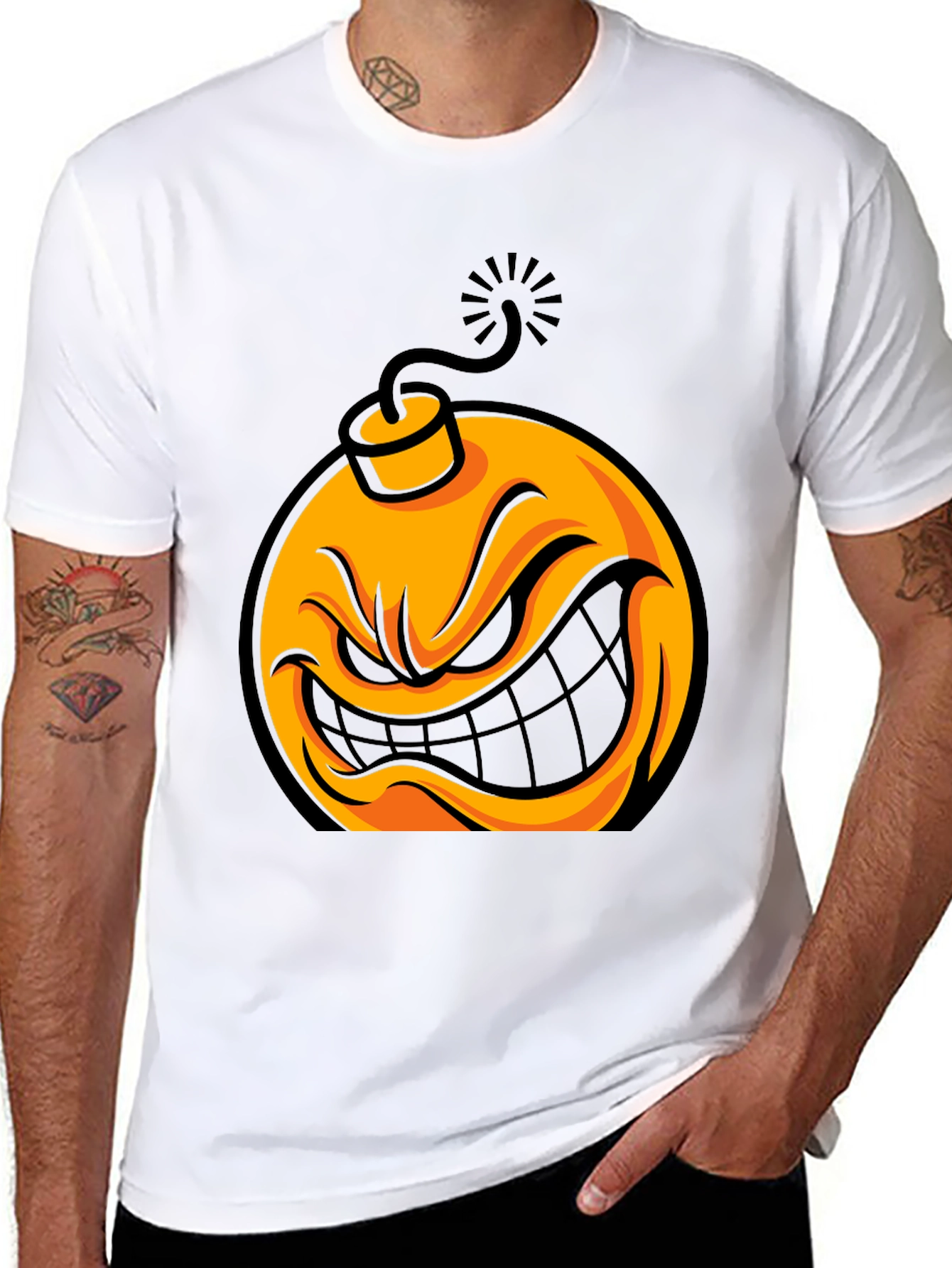 Angry Bomb Graphic T-Shirt - Mens Black Tee