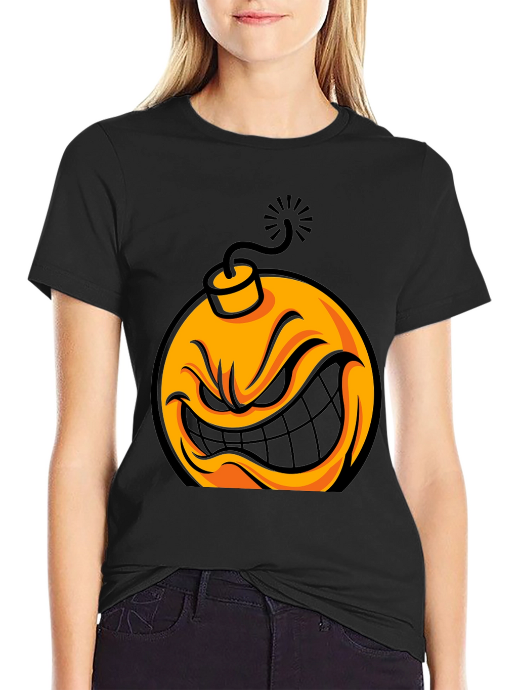 Angry Bomb Graphic T-Shirt - Mens Black Tee