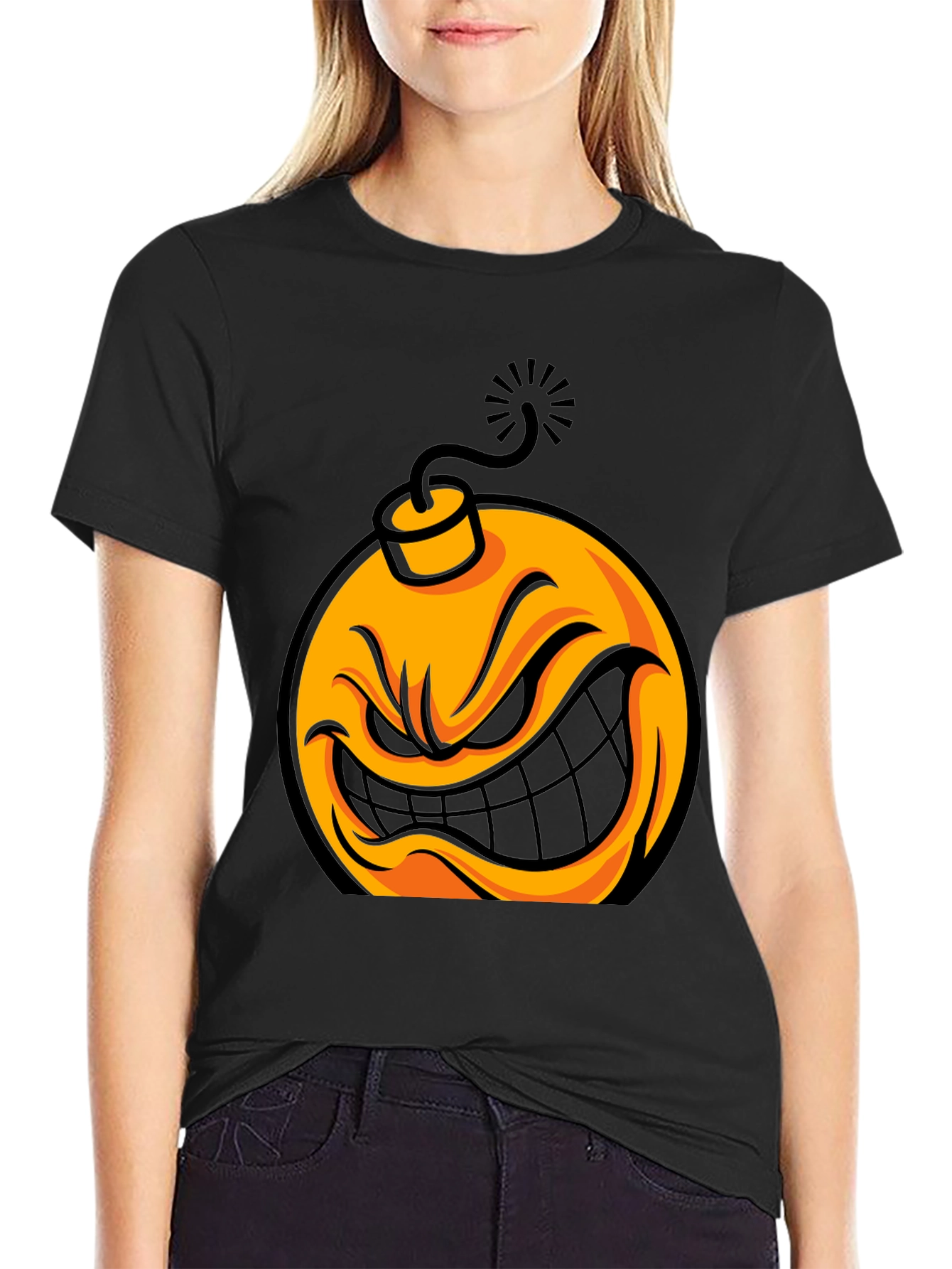 Angry Bomb Graphic T-Shirt - Mens Black Tee