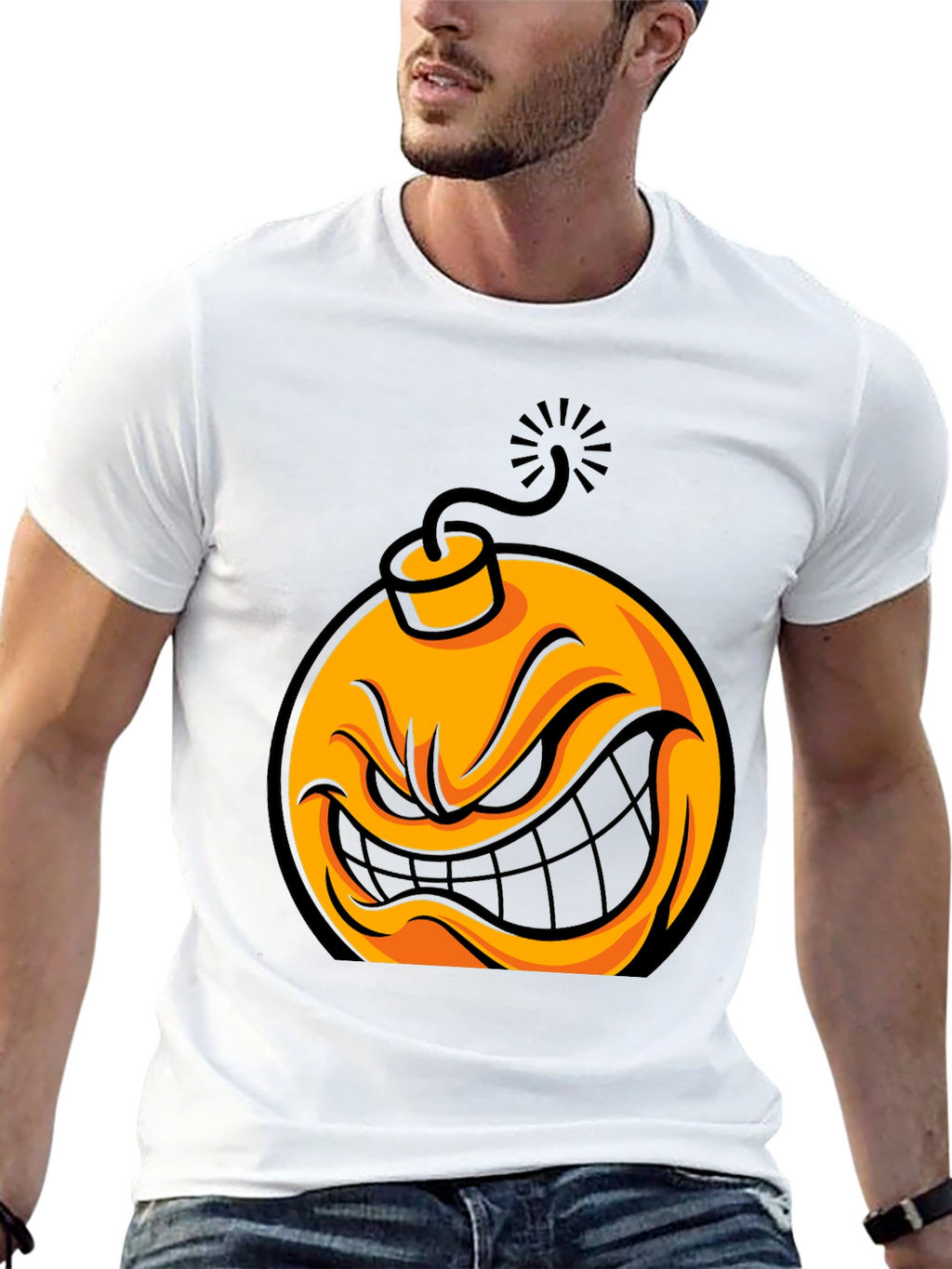 Angry Bomb Graphic T-Shirt - Mens Black Tee