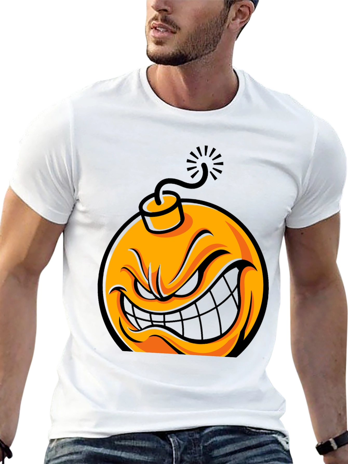 Angry Bomb Graphic T-Shirt - Mens Black Tee