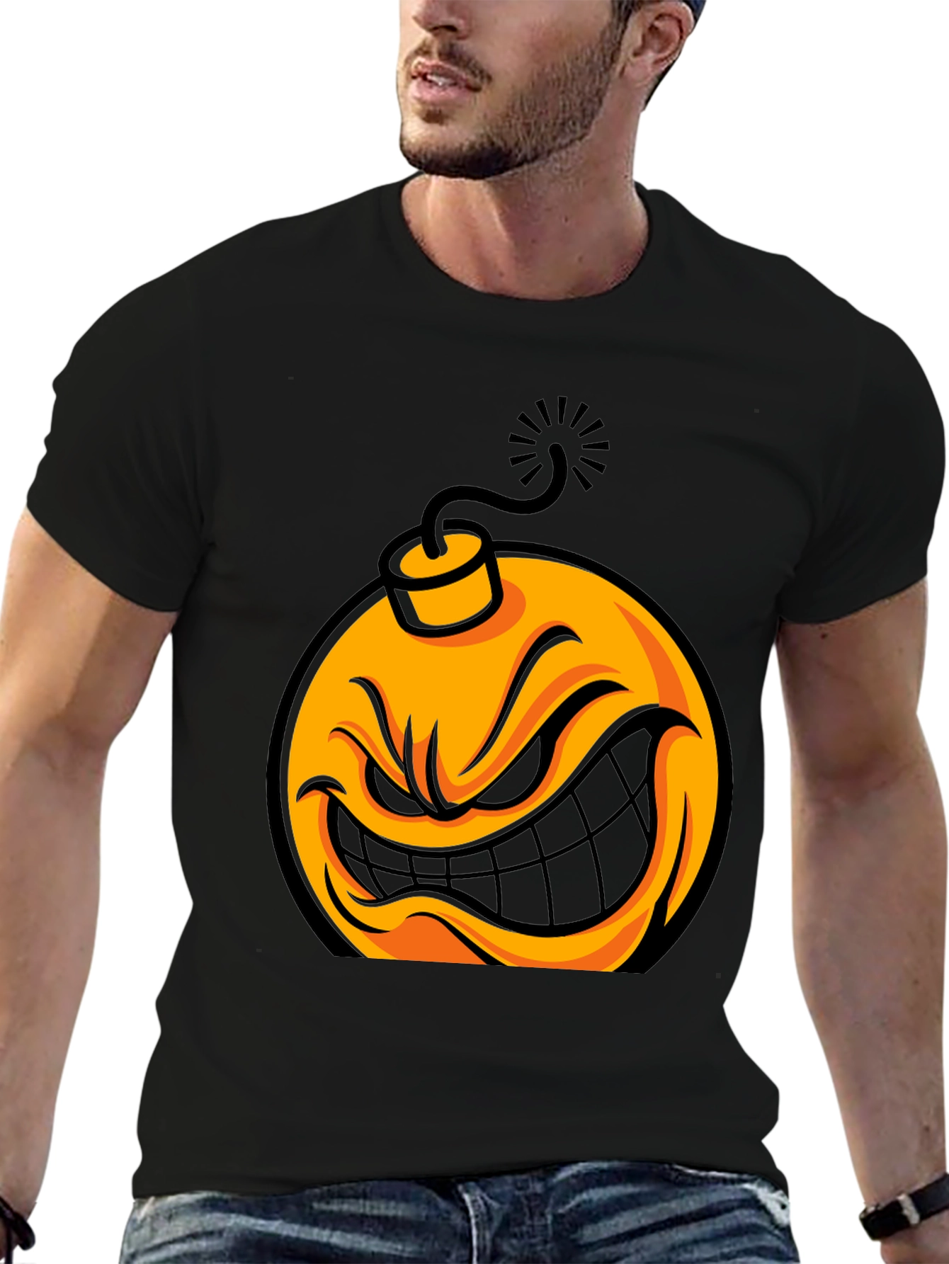 Angry Bomb Graphic T-Shirt - Mens Black Tee