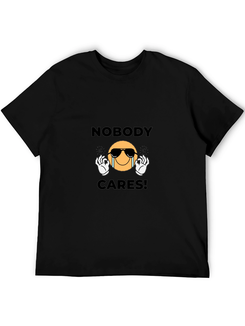 Nobody Cares Graphic T-Shirt - Black