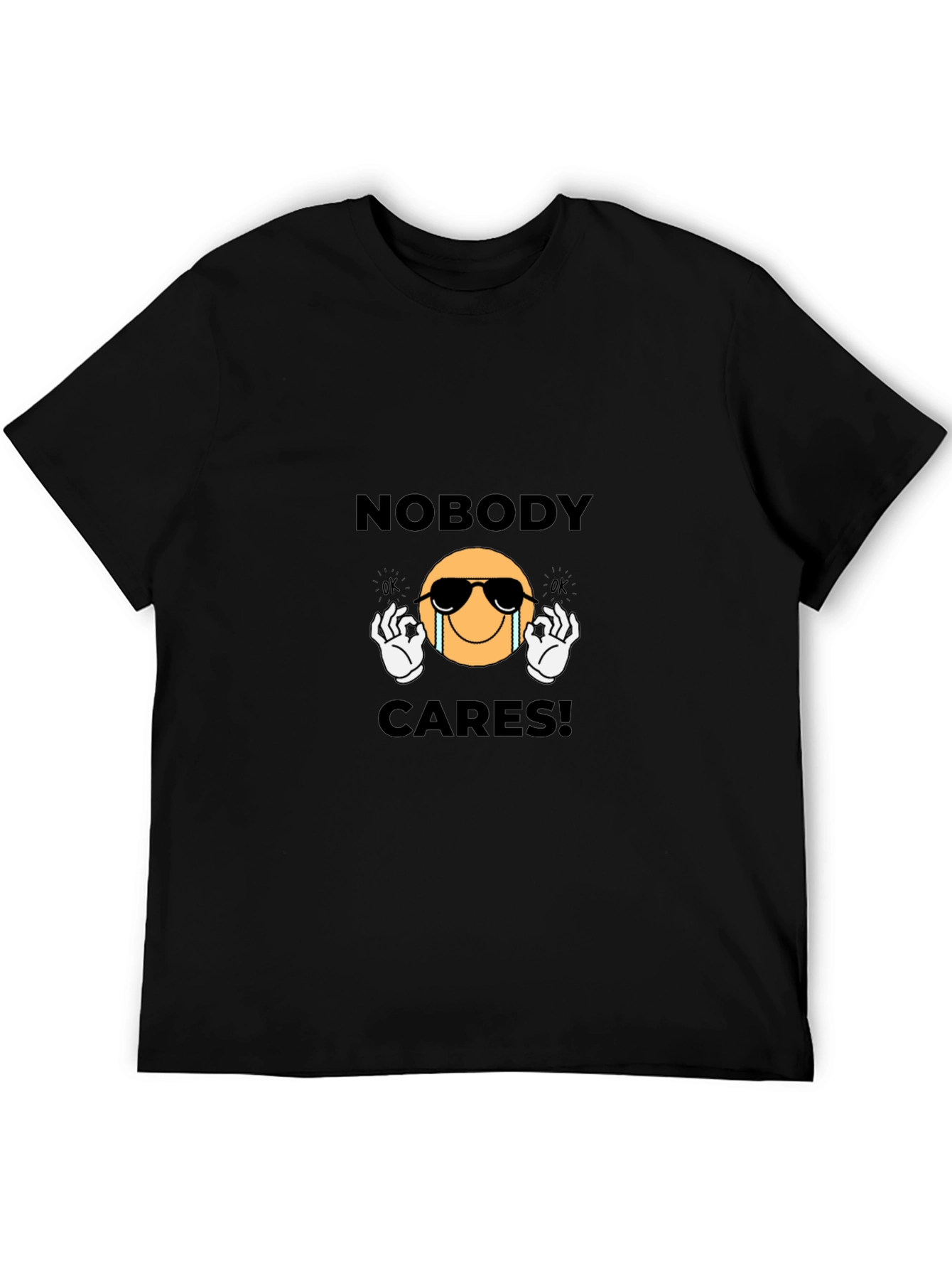 Nobody Cares Graphic T-Shirt - Black