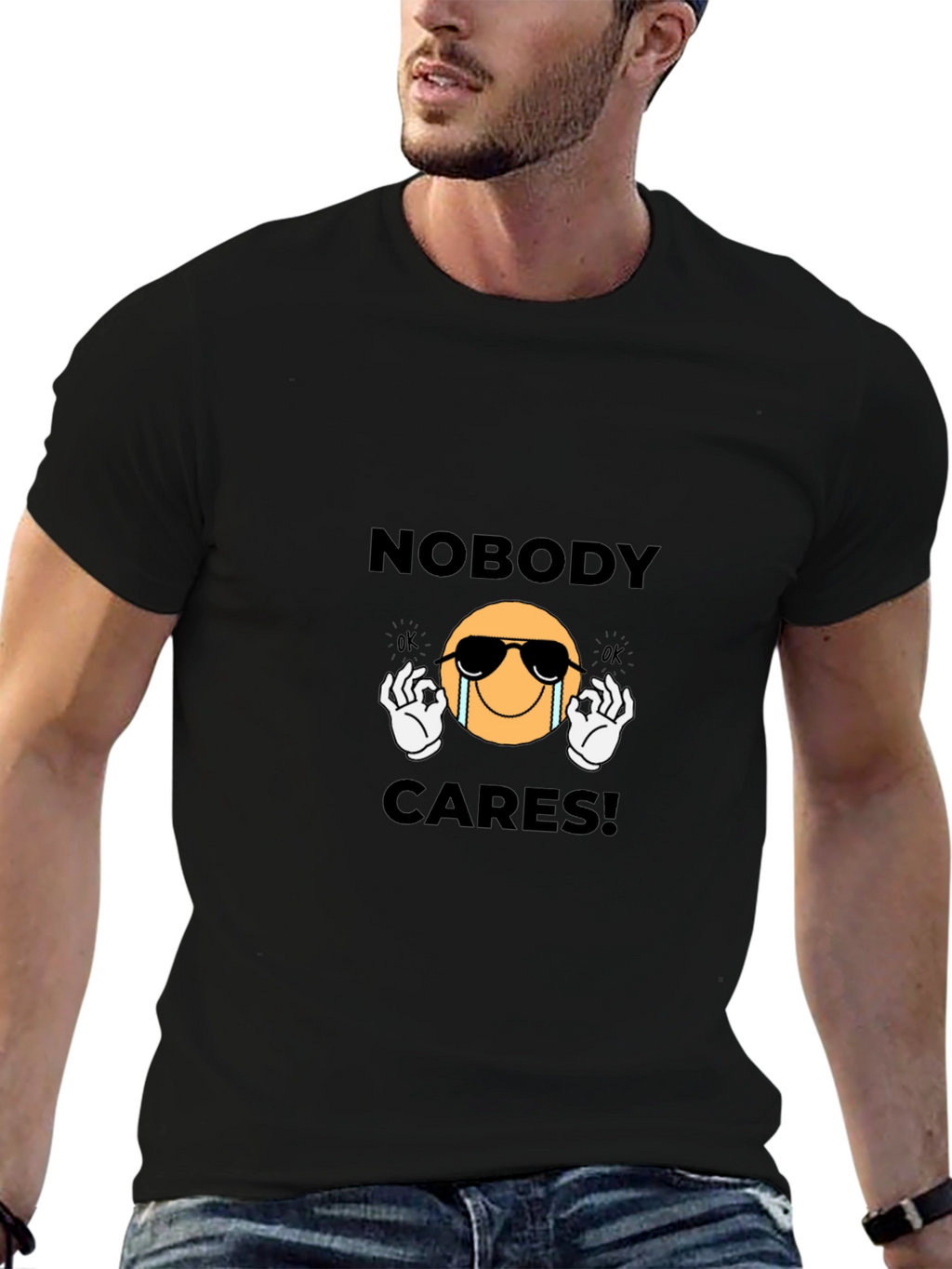 Nobody Cares Graphic T-Shirt - Black