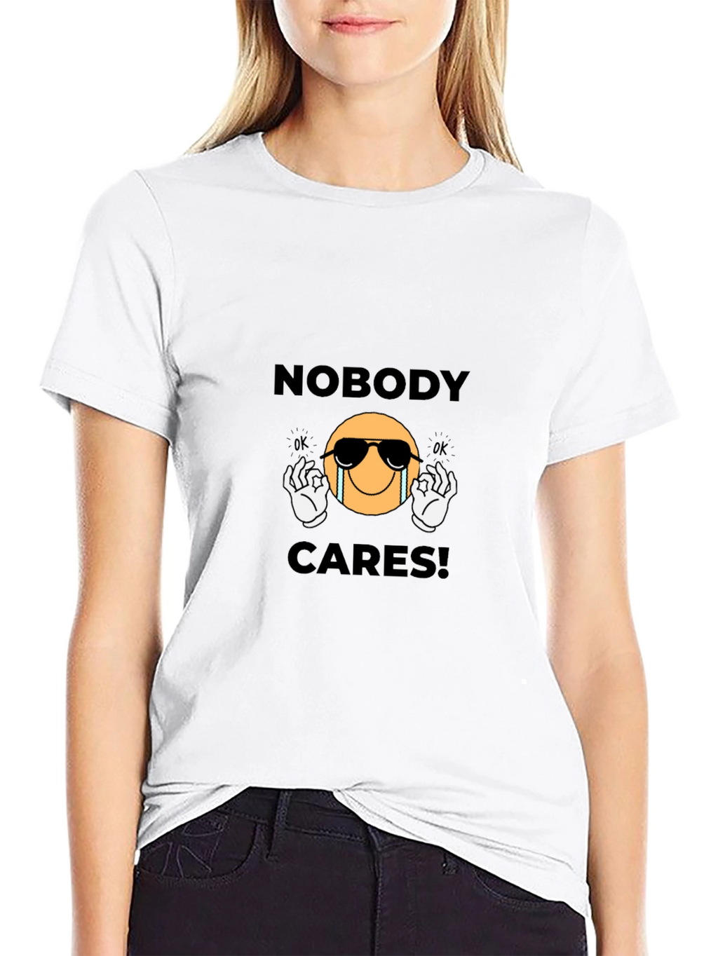 Nobody Cares Graphic T-Shirt - Black