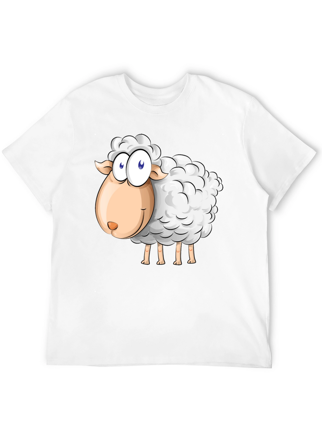 Cartoon Sheep Graphic Black T-Shirt